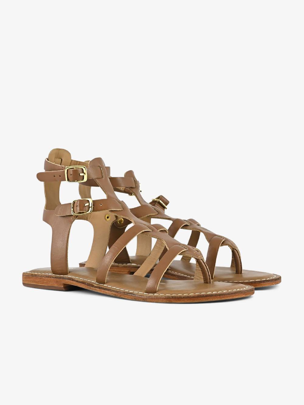 CB FUSION Sandali bassi gladiatore CBF.R221009 donna pelle marrone Fino Al -60%