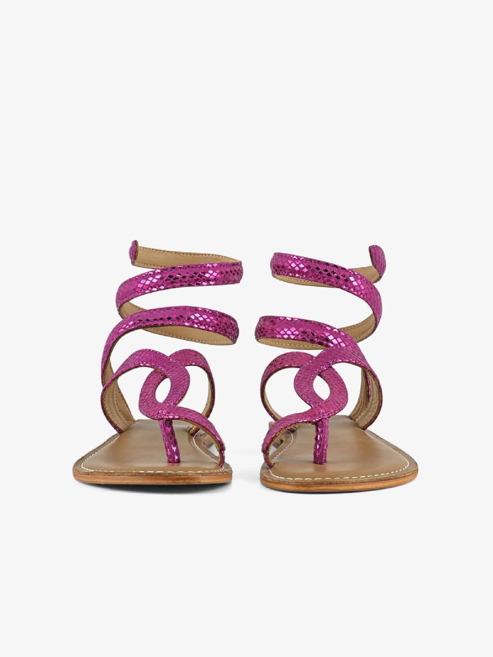 CB FUSION Sandali bassi wrap up laminato CBF.R217037 donna pelle fucsia Prezzo Ridotto