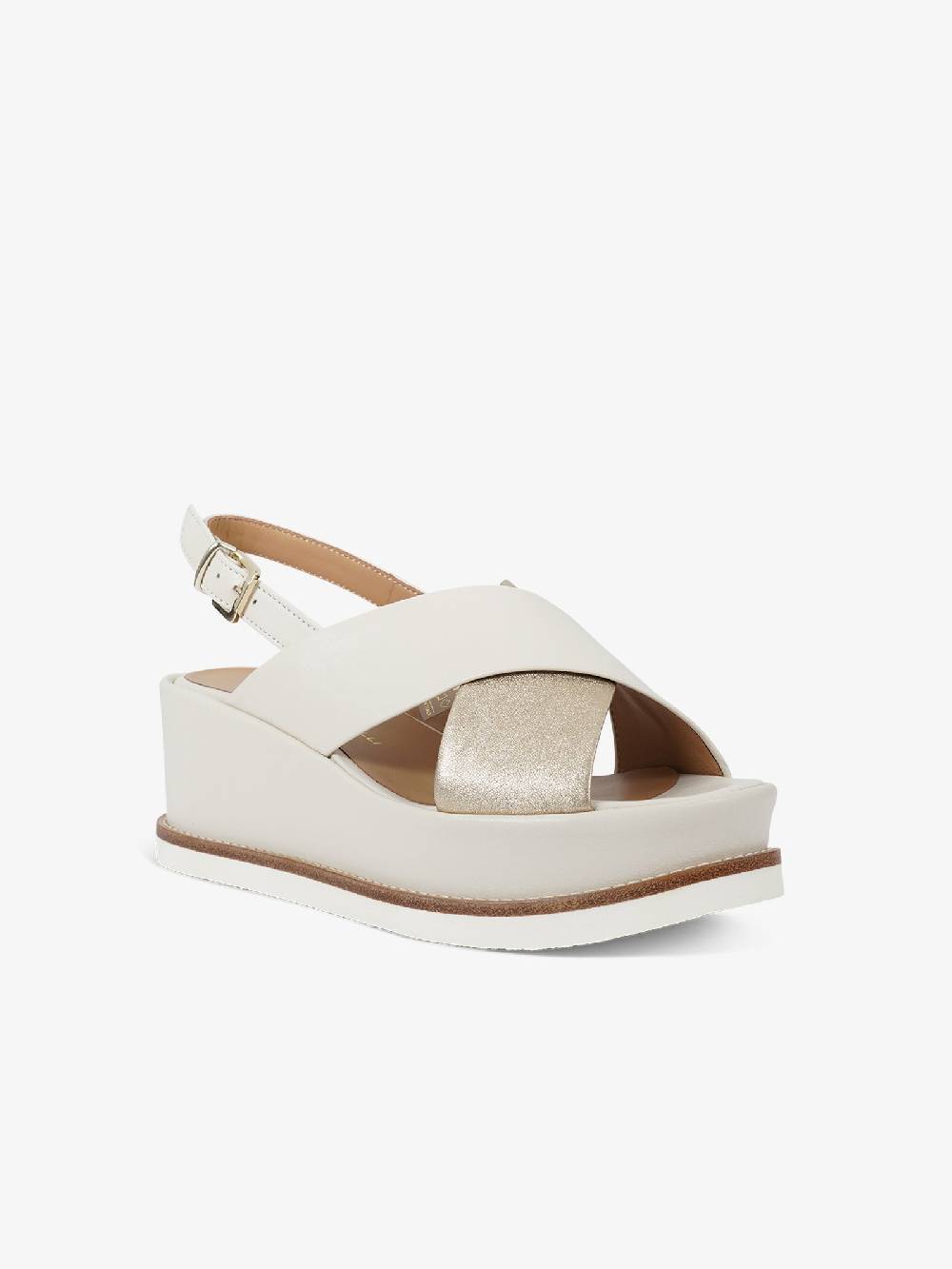 SORELLI Sandali con zeppa Jil 2153/JIL/XLG donna pelle panna Qualità