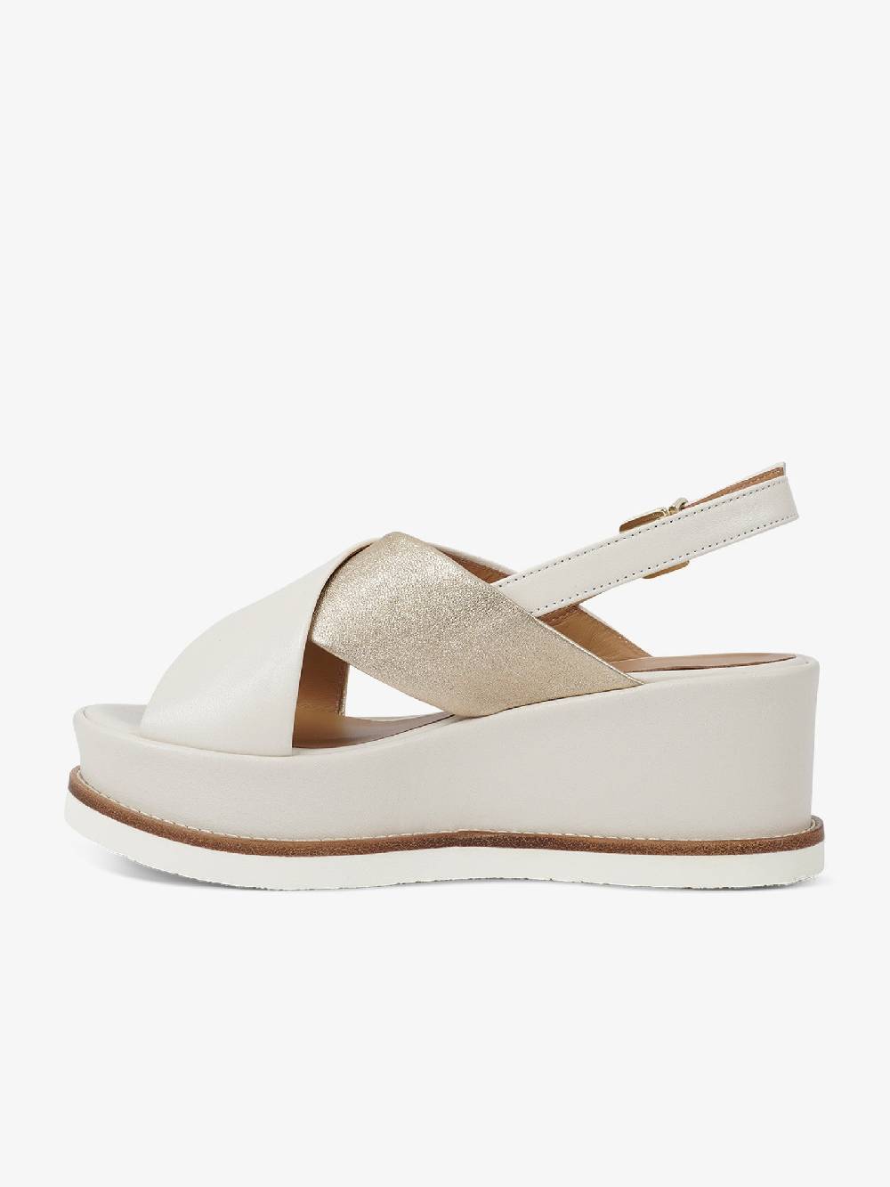 SORELLI Sandali con zeppa Jil 2153/JIL/XLG donna pelle panna Qualità
