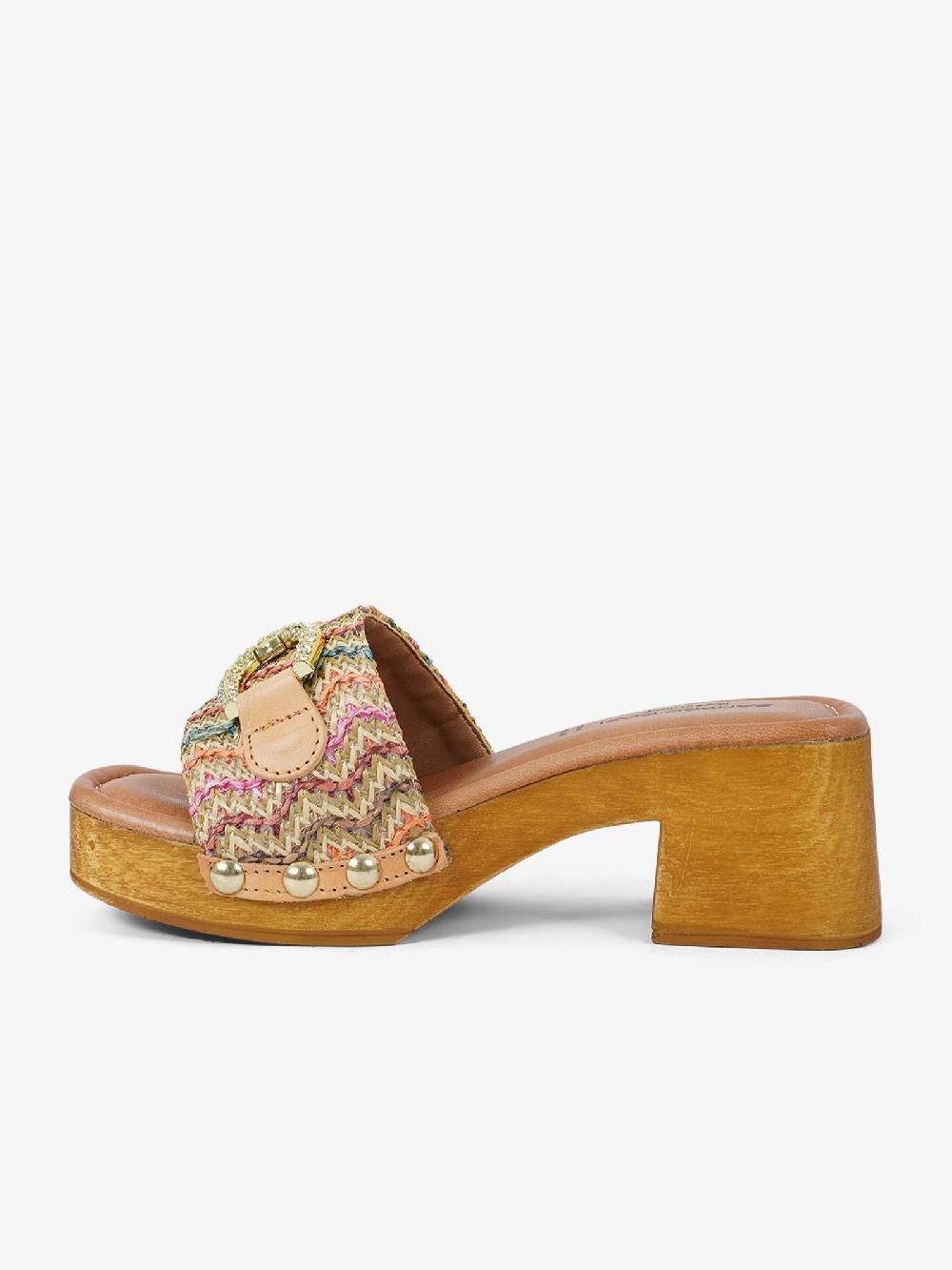 SANDRO ROSI Sandali con plateau 8921 8921 donna rafia multicolor Pezzi Unici
