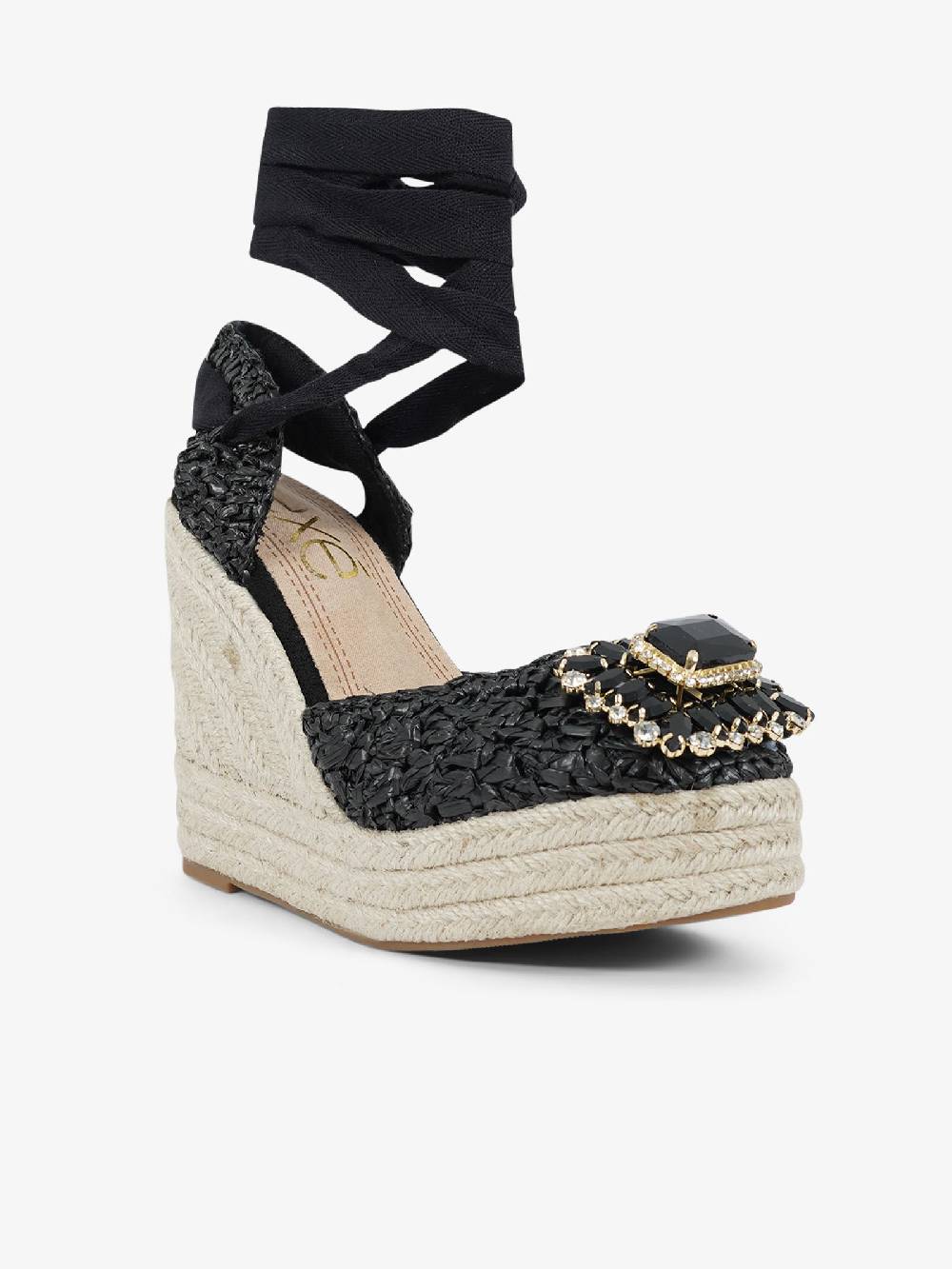EXE' Espadrillas 23105-23 donna rafia nero Saldi