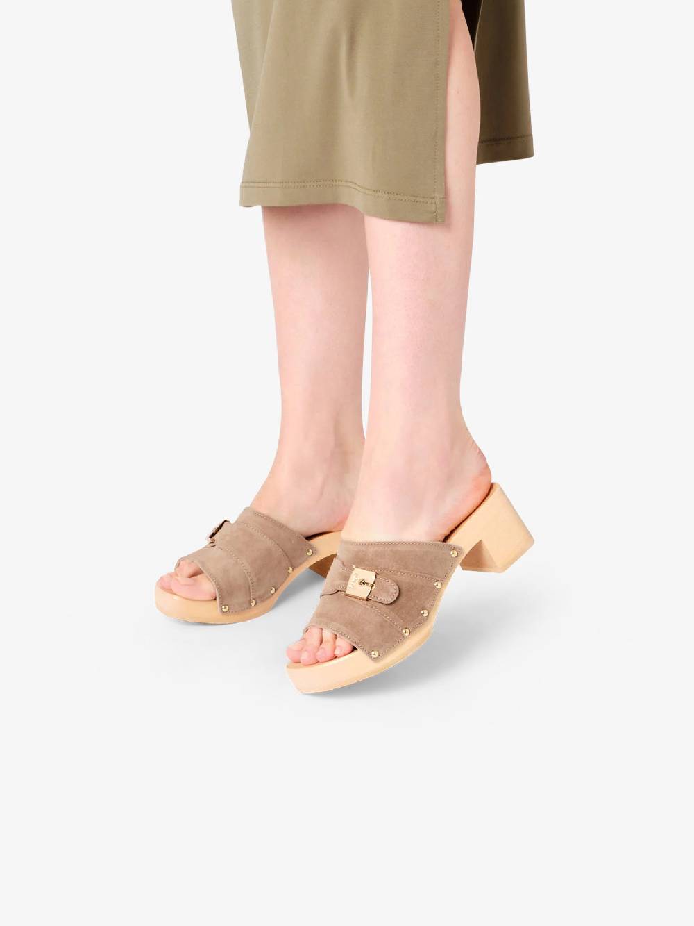 SCHOLL Sandali con plateau Pescura Sarah SL.F299811002 donna camoscio beige Saldi Di Fabbrica