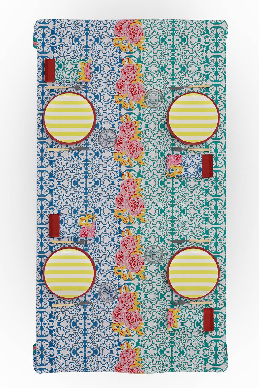 Lisa Corti telo cotone 140x240cm dam dam veronese blue Hotsell