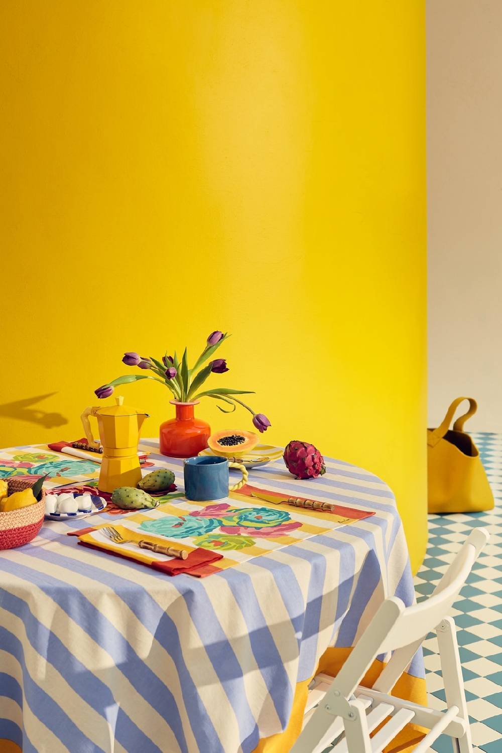 Lisa Corti tovagliolo cotone 50x50cm la veste x lisa corti nizam stripes sun yellow natural Latest stili