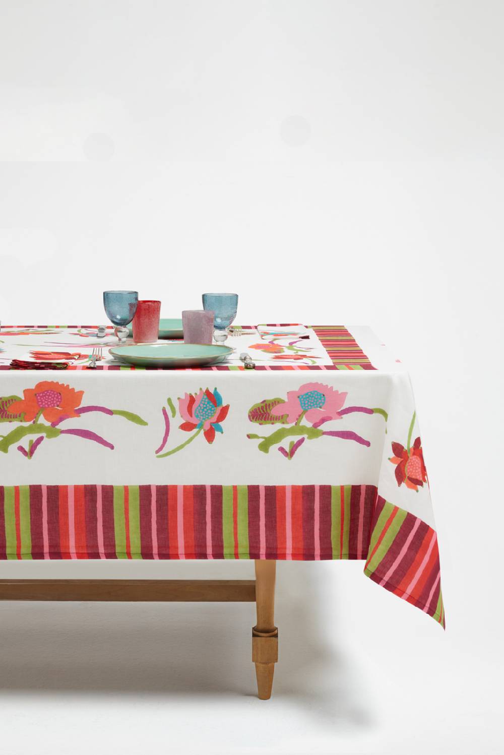 Lisa Corti telo lino 140x240cm japanese white red Affare Del Giorno