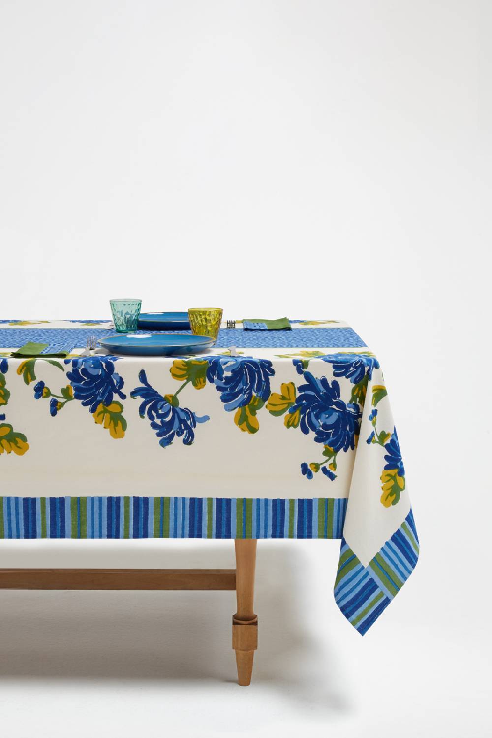 Lisa Corti telo cotone 140x240cm vienna blue cream Convenienza