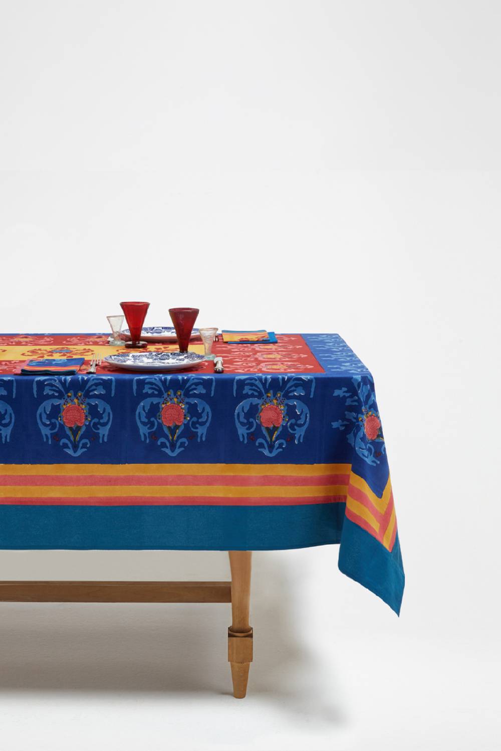 Lisa Corti telo cotone 140x240cm brocade royal blue Novità