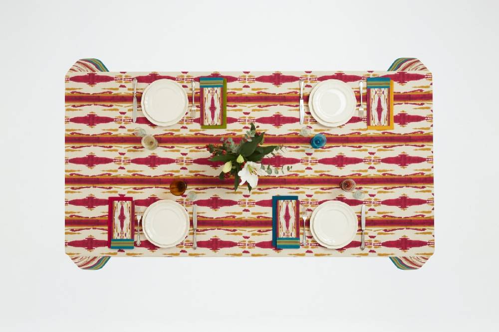 Lisa Corti telo cotone 250x270cm flame aubergine-gold Solo un giorno rimasto