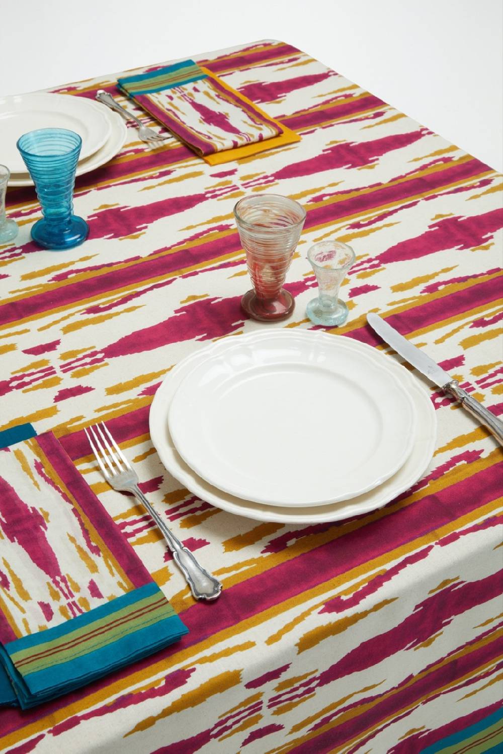 Lisa Corti telo cotone 250x270cm flame aubergine-gold Solo un giorno rimasto