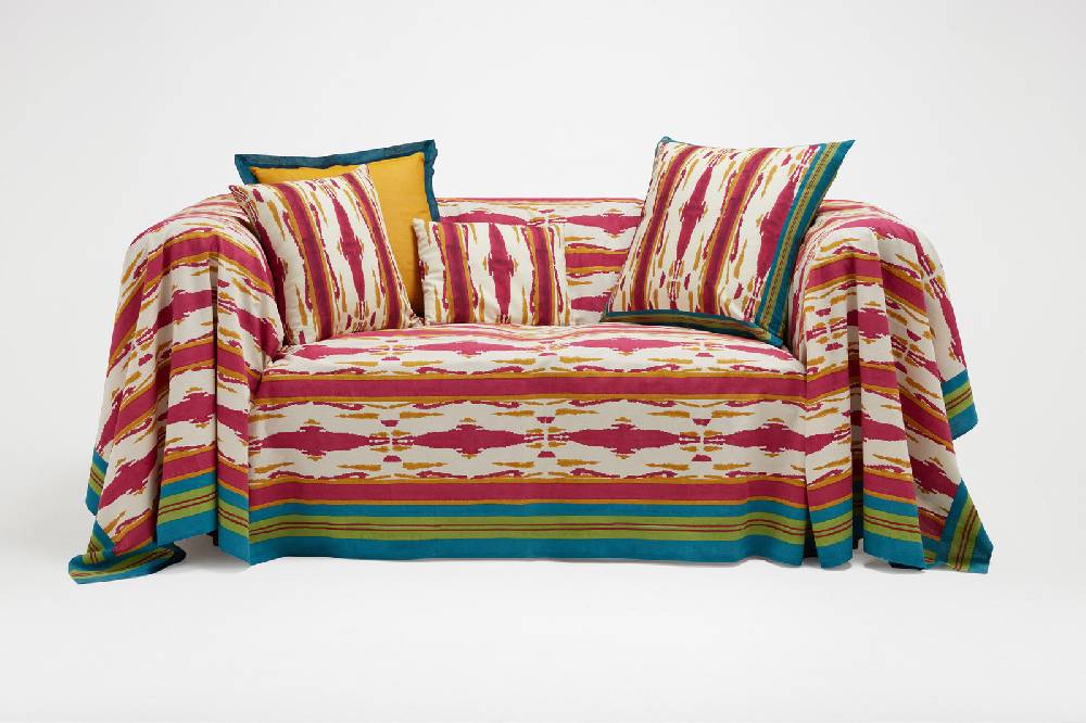 Lisa Corti telo cotone 250x270cm flame aubergine-gold Solo un giorno rimasto