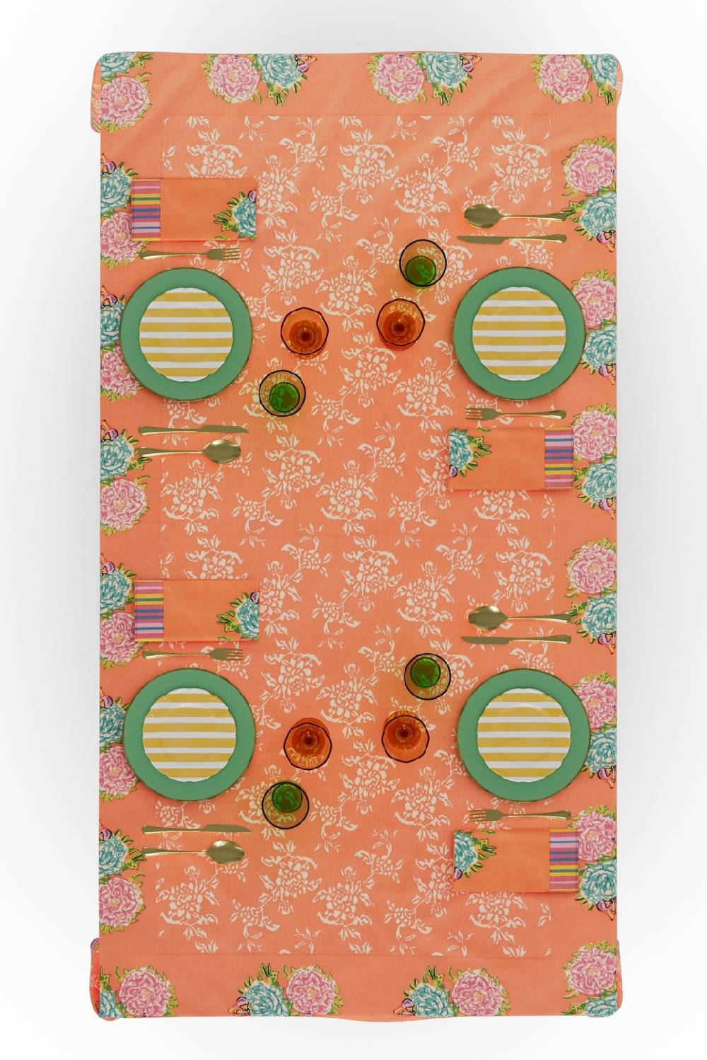 Lisa Corti telo cotone 180x180cm kandem queen peach I Più Venduti