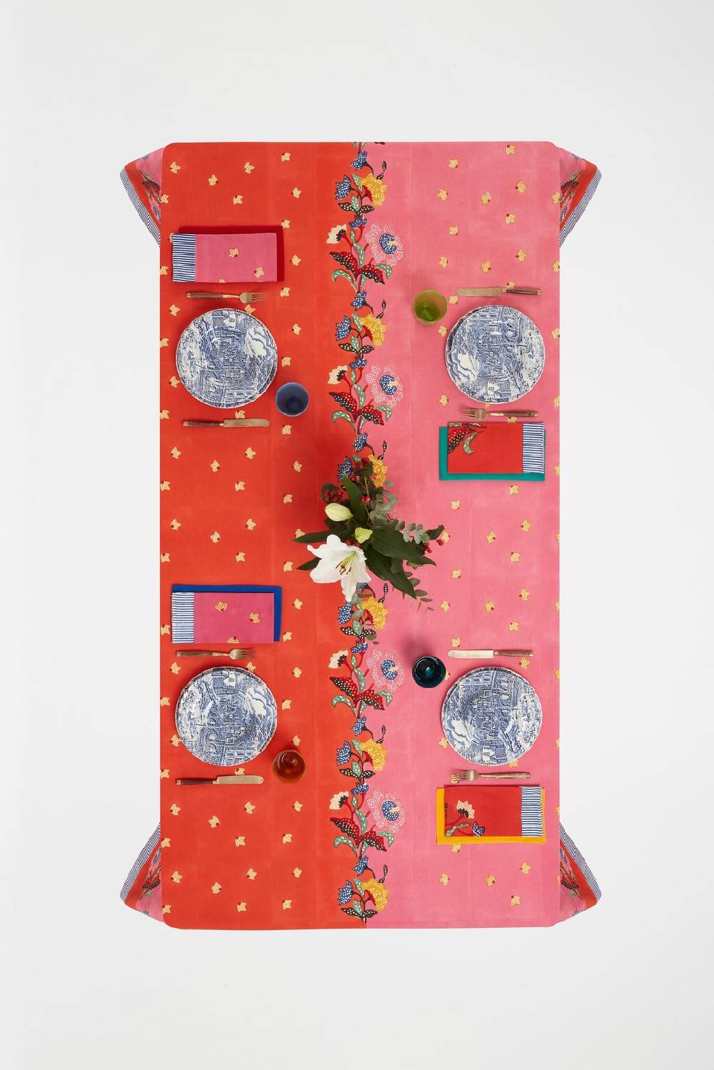 Lisa Corti telo cotone 180x350cm indonesian red rose Moda