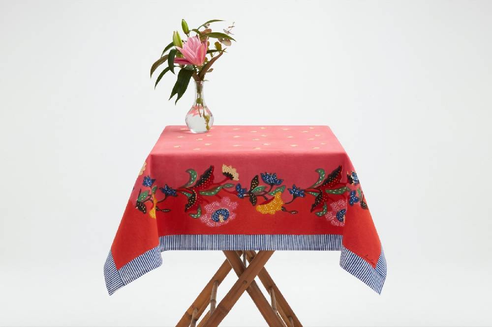 Lisa Corti telo cotone 110x110cm indonesian red rose Comprare a buon mercato