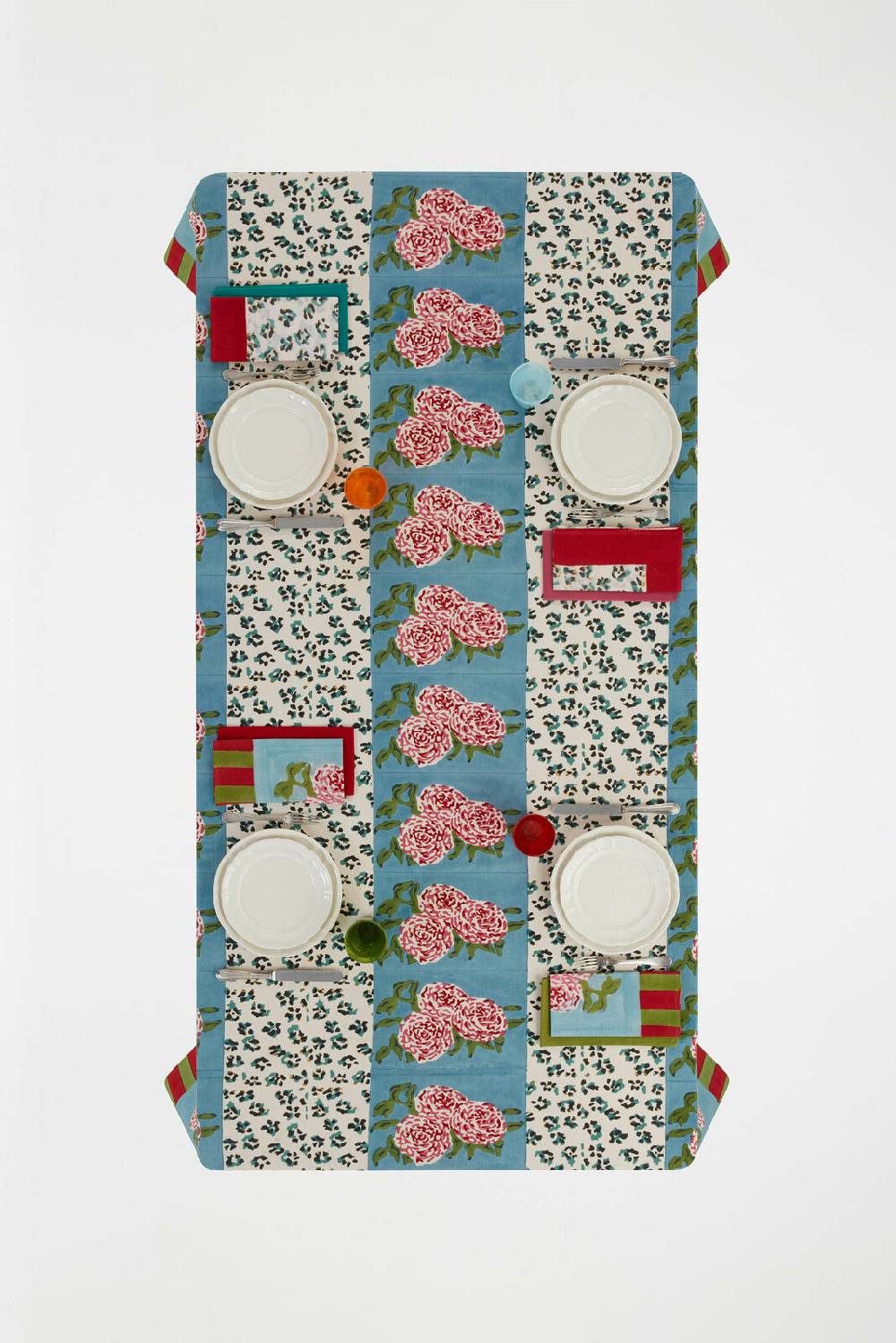 Lisa Corti telo mussola di cotone 220x220cm leopard stripes sky Offerta per la Festa della Mamma