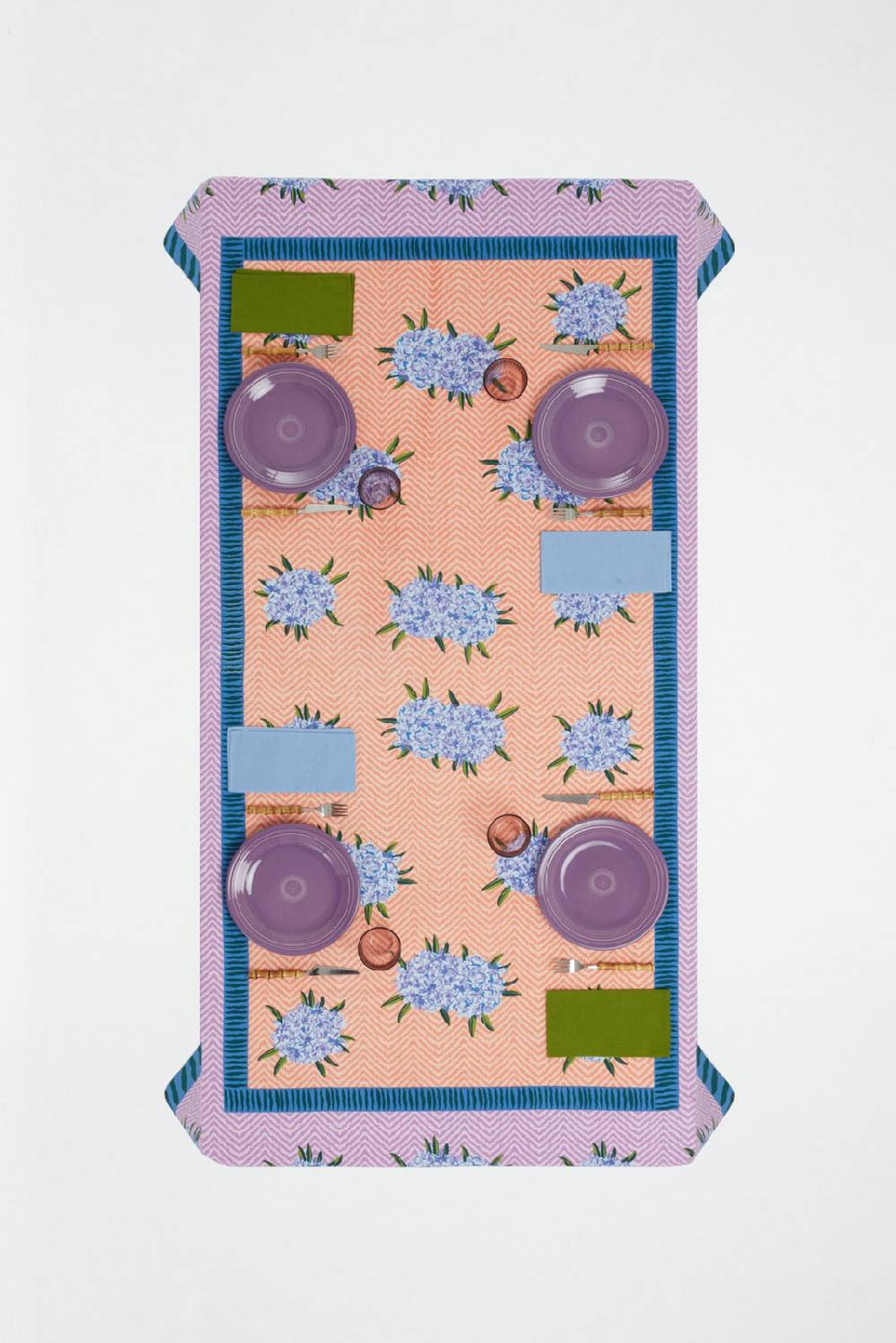 Lisa Corti telo cotone 180x350cm oleander lilac peach Offerte esclusive
