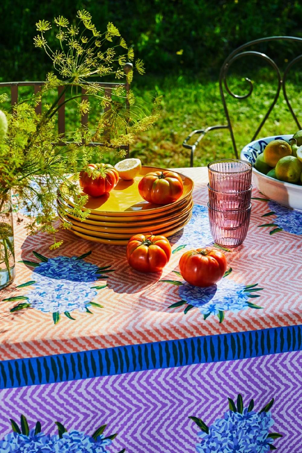 Lisa Corti telo cotone 180x350cm oleander lilac peach Offerte esclusive