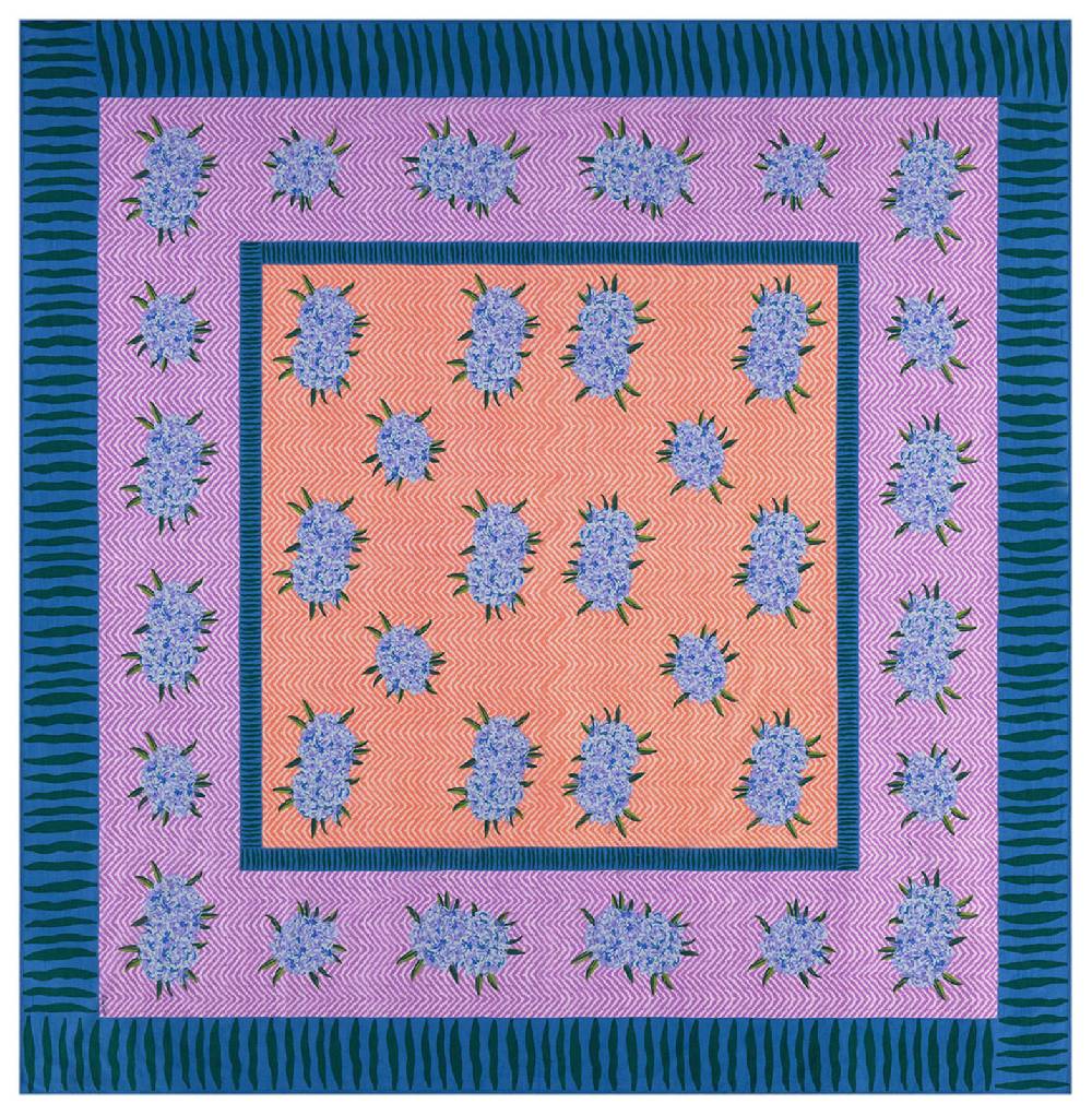 Lisa Corti telo cotone 220x220cm oleander lilac peach Grandi sconti