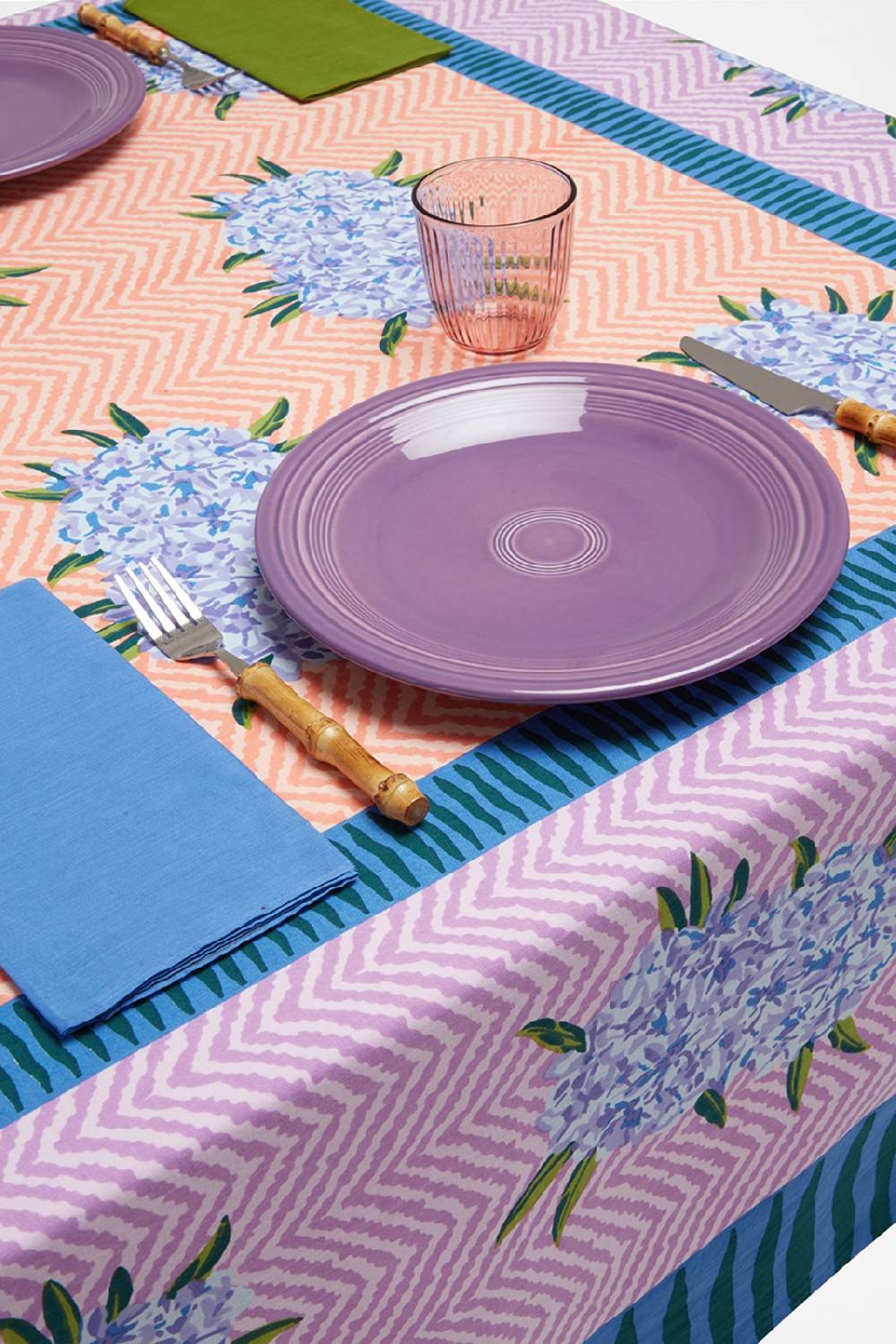 Lisa Corti telo cotone 220x220cm oleander lilac peach Grandi sconti