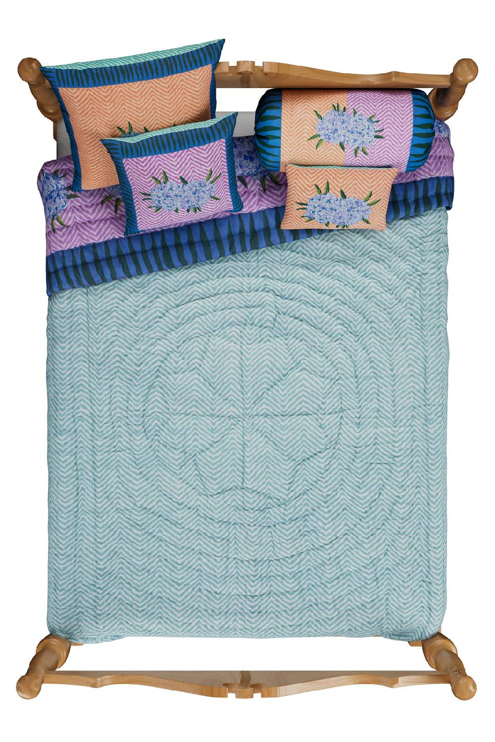 Lisa Corti trapunta reversibile 220x270cm oleander lilac peach Comprane uno, ottenene uno gratis