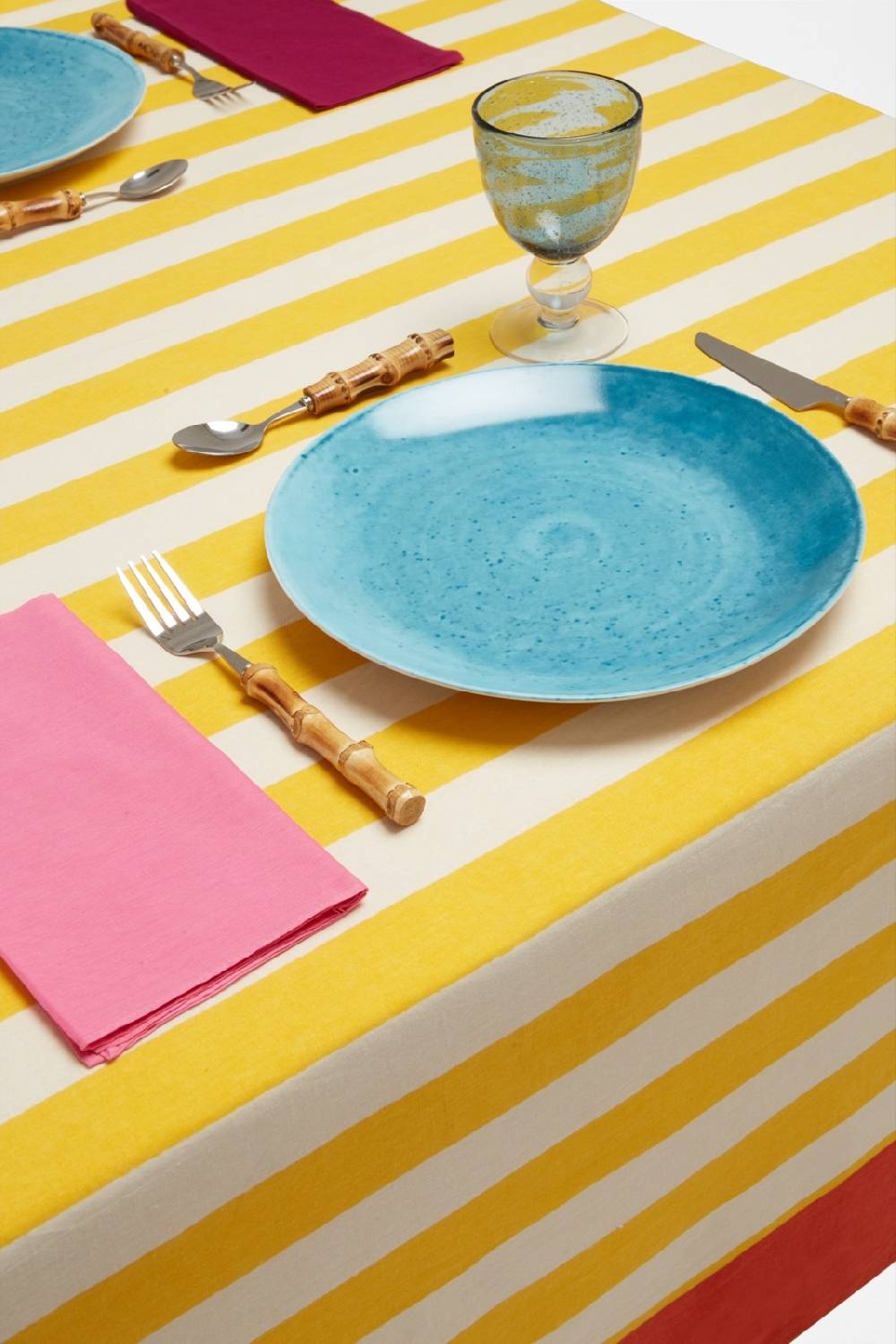 Lisa Corti telo cotone 220x220cm la veste x lisa corti nizam stripes yellow natural Offerta settimanale