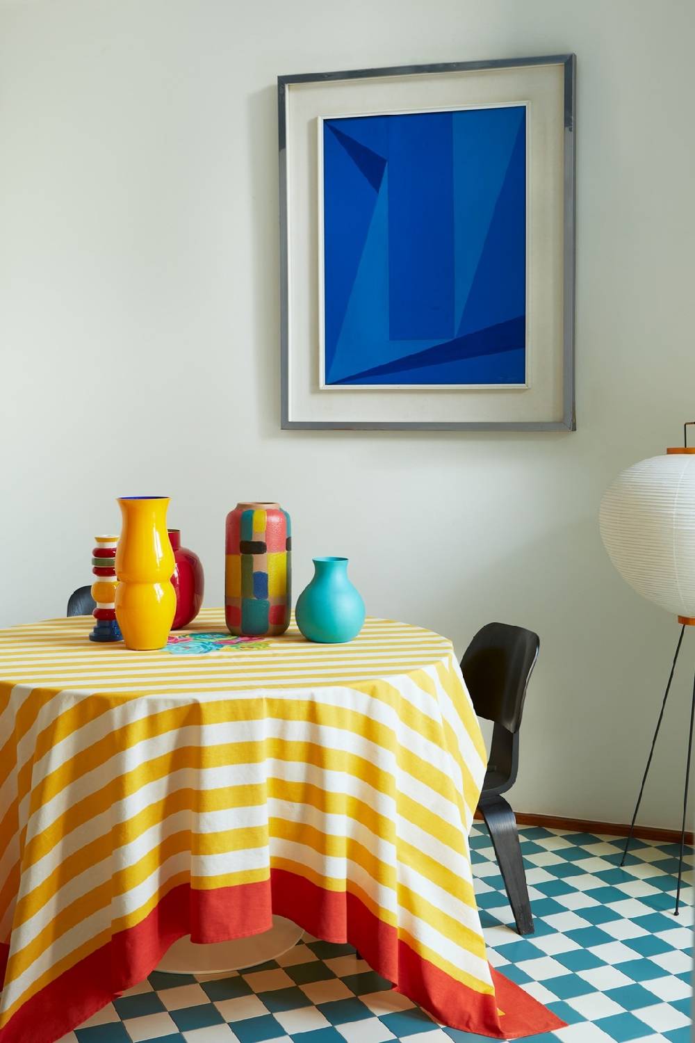 Lisa Corti telo cotone 220x220cm la veste x lisa corti nizam stripes yellow natural Offerta settimanale