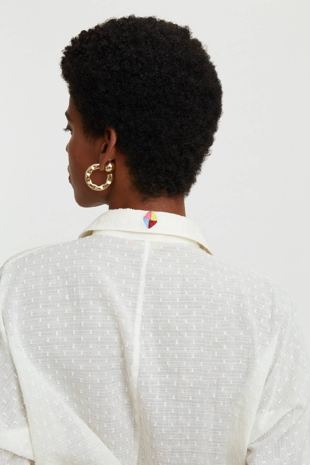 Lisa Corti camicia dahlia plumetis white Fino al 50% di sconto
