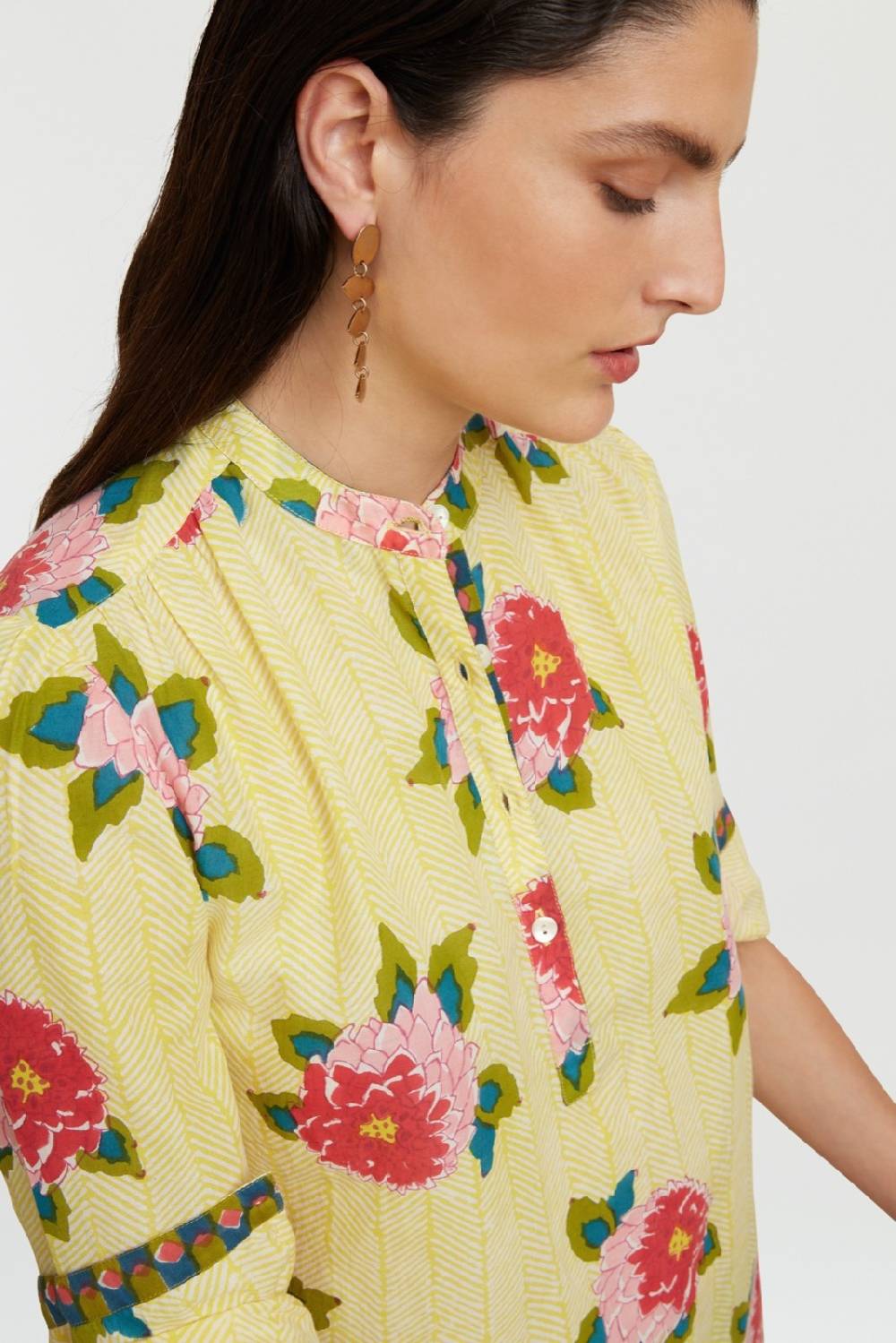 Lisa Corti camicia batumi barwara light yellow Fino al 60% di sconto