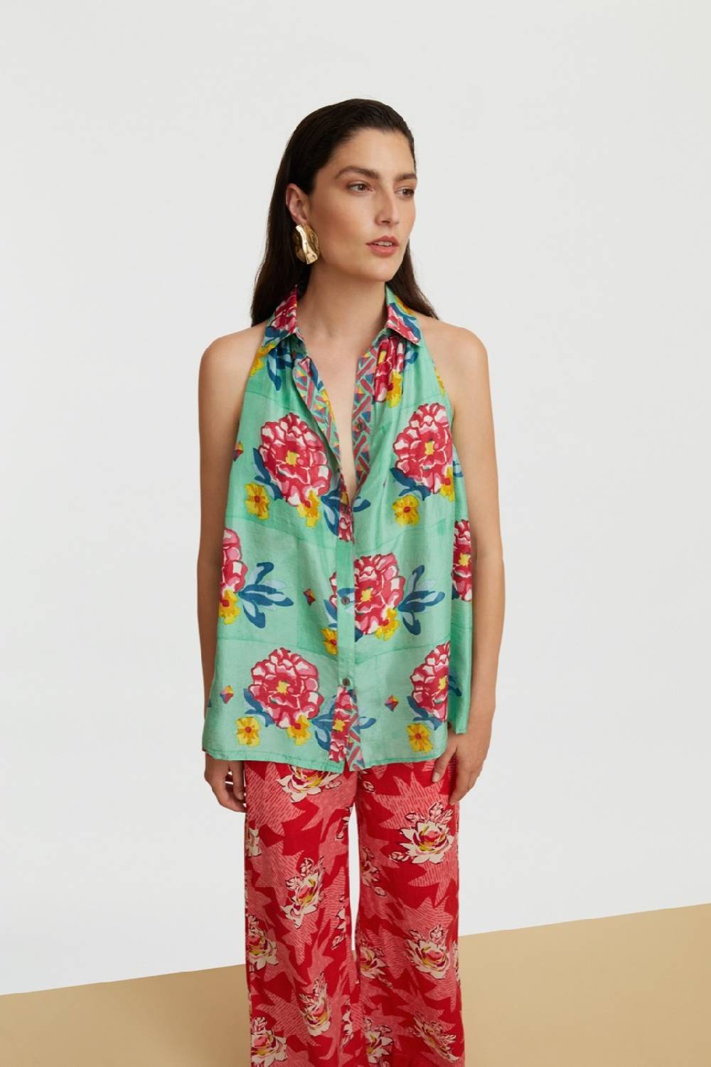 Lisa Corti camicia ava ramye aqua Fino al 55% di sconto
