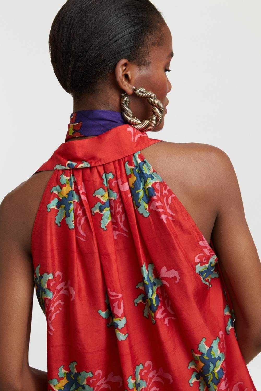 Lisa Corti camicia ava tangeri flower coral Solo un giorno rimasto