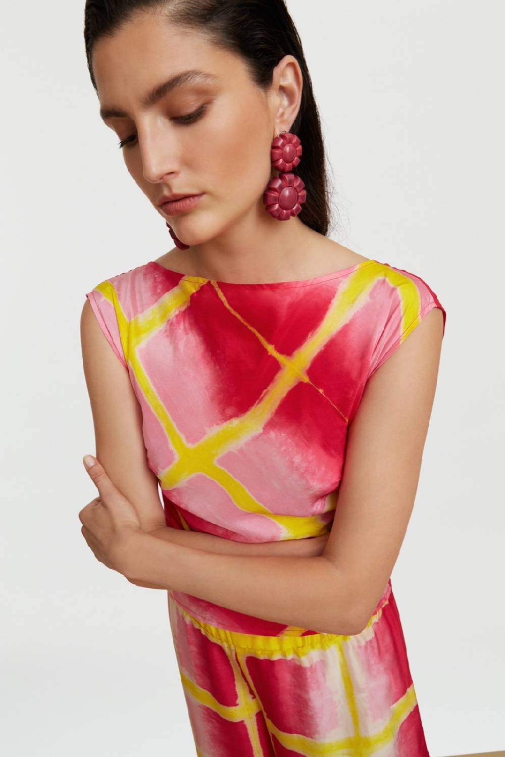 Lisa Corti top phaalko tangra pink Super sconto
