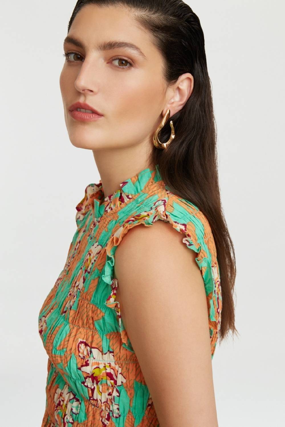 Lisa Corti top pineapple star flower aqua 50% di sconto con spedizione gratuita
