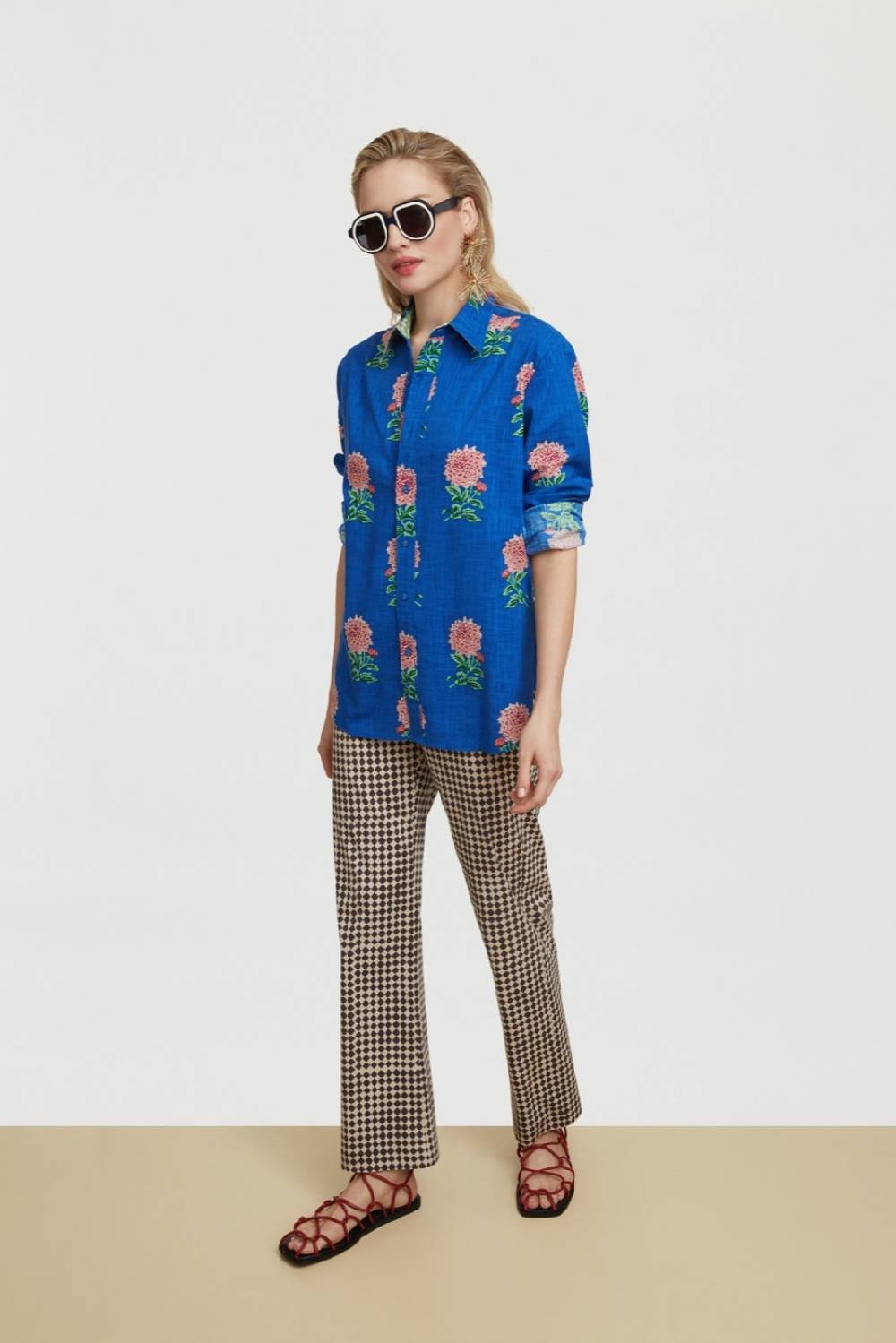 Lisa Corti camicia acapulco mamagoto royal blue Black Friday Prezzi