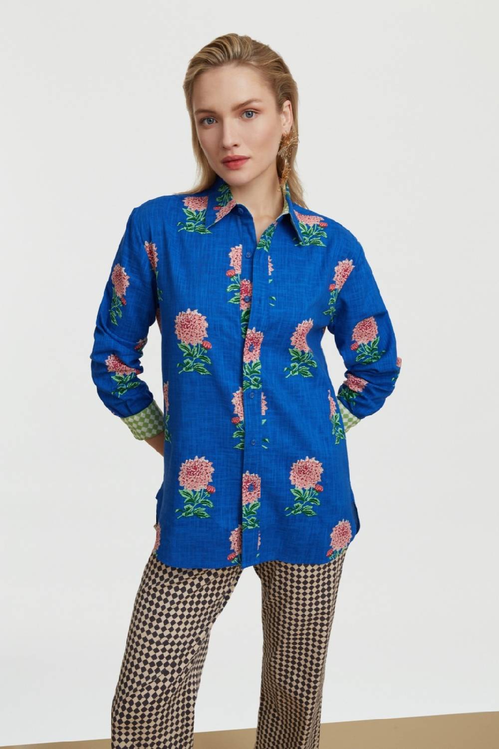 Lisa Corti camicia acapulco mamagoto royal blue Black Friday Prezzi
