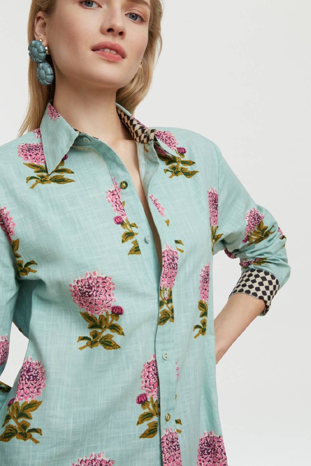 Lisa Corti camicia acapulco mamagoto celadon In vendita