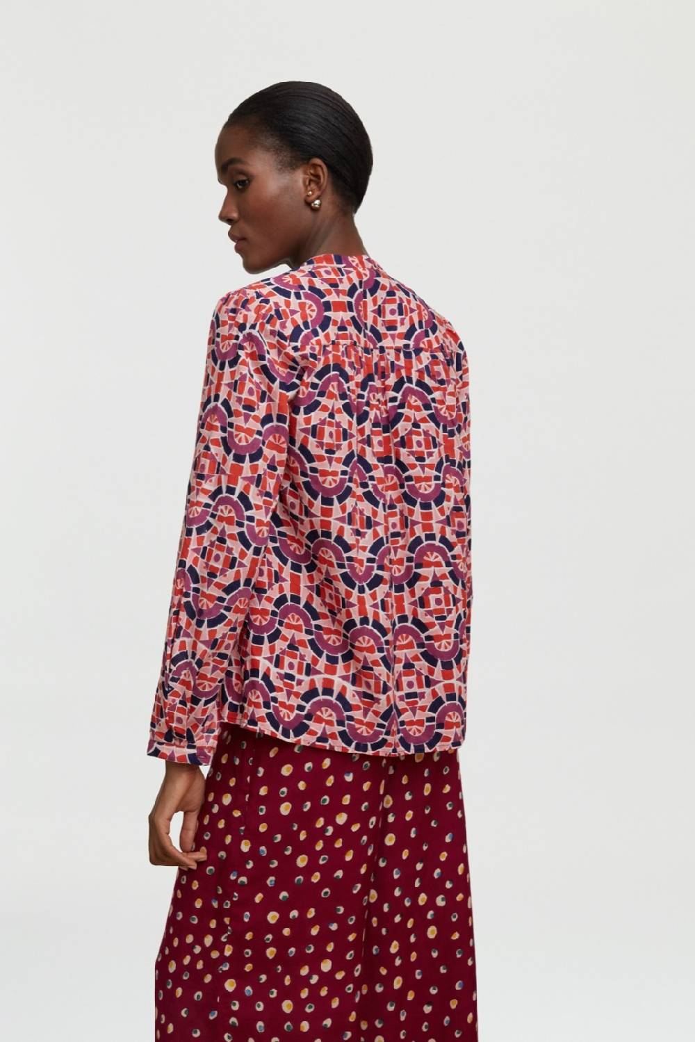 Lisa Corti camicia batumi folk mirror purple 50% di sconto per tempo limitato