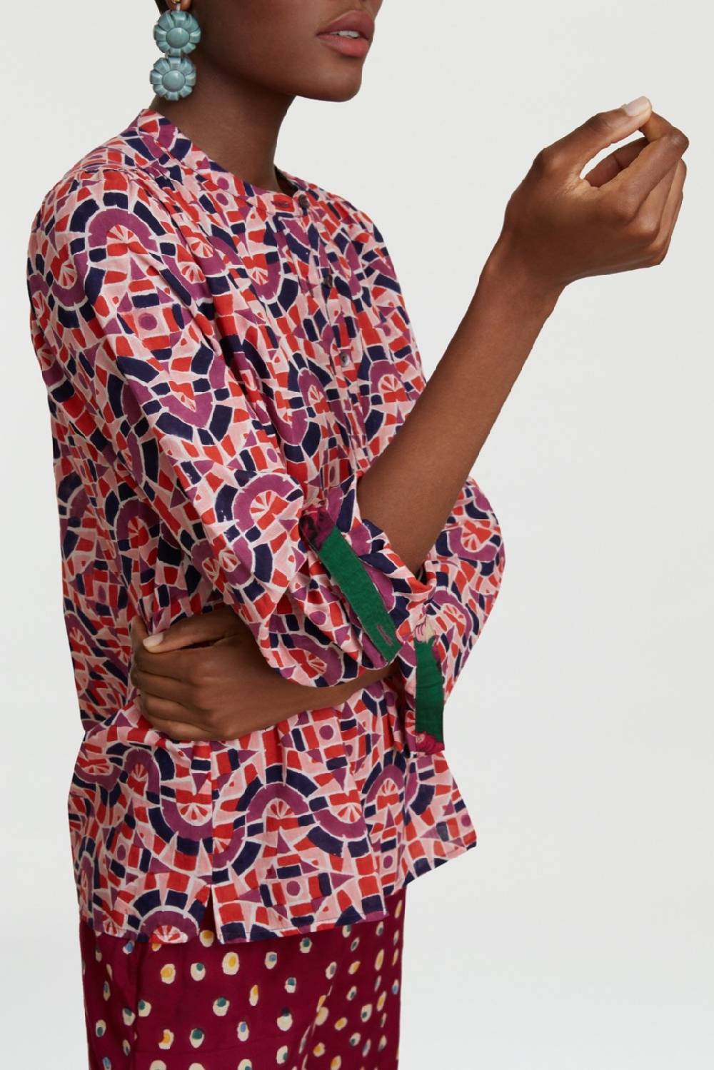 Lisa Corti camicia batumi folk mirror purple 50% di sconto per tempo limitato