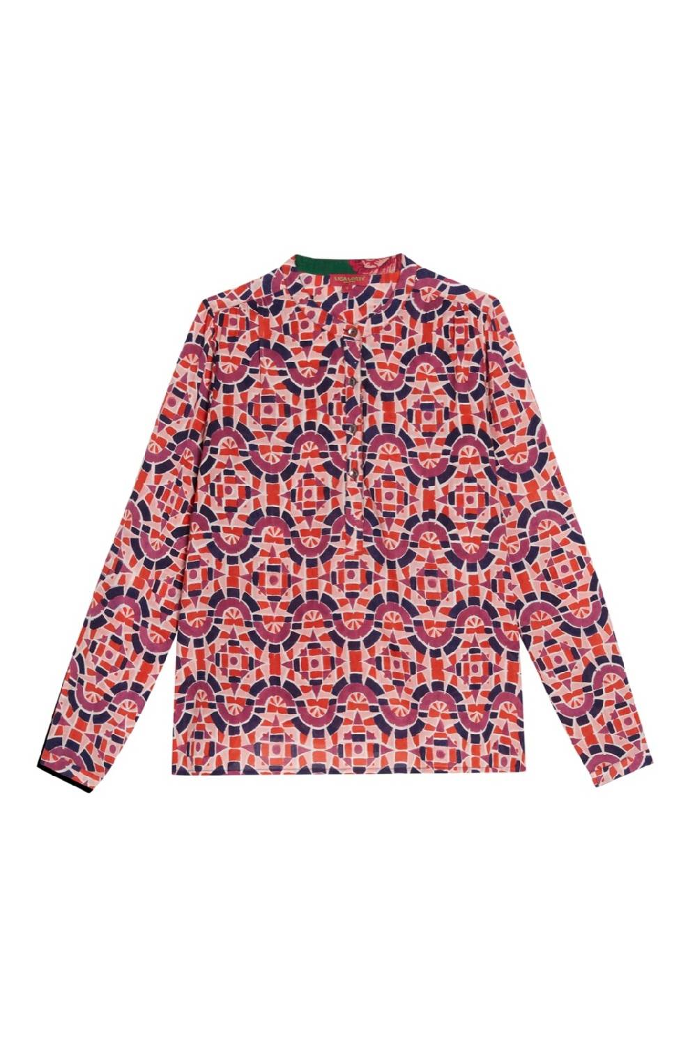 Lisa Corti camicia batumi folk mirror purple 50% di sconto per tempo limitato