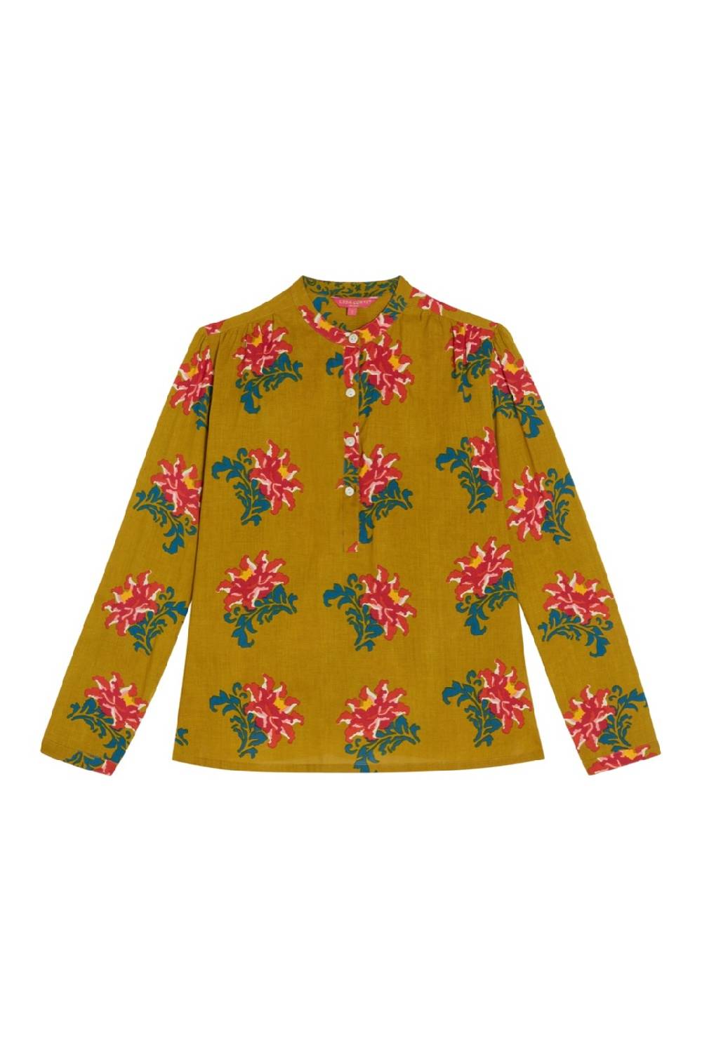 Lisa Corti camicia batumi tangeri rose olive green 2025