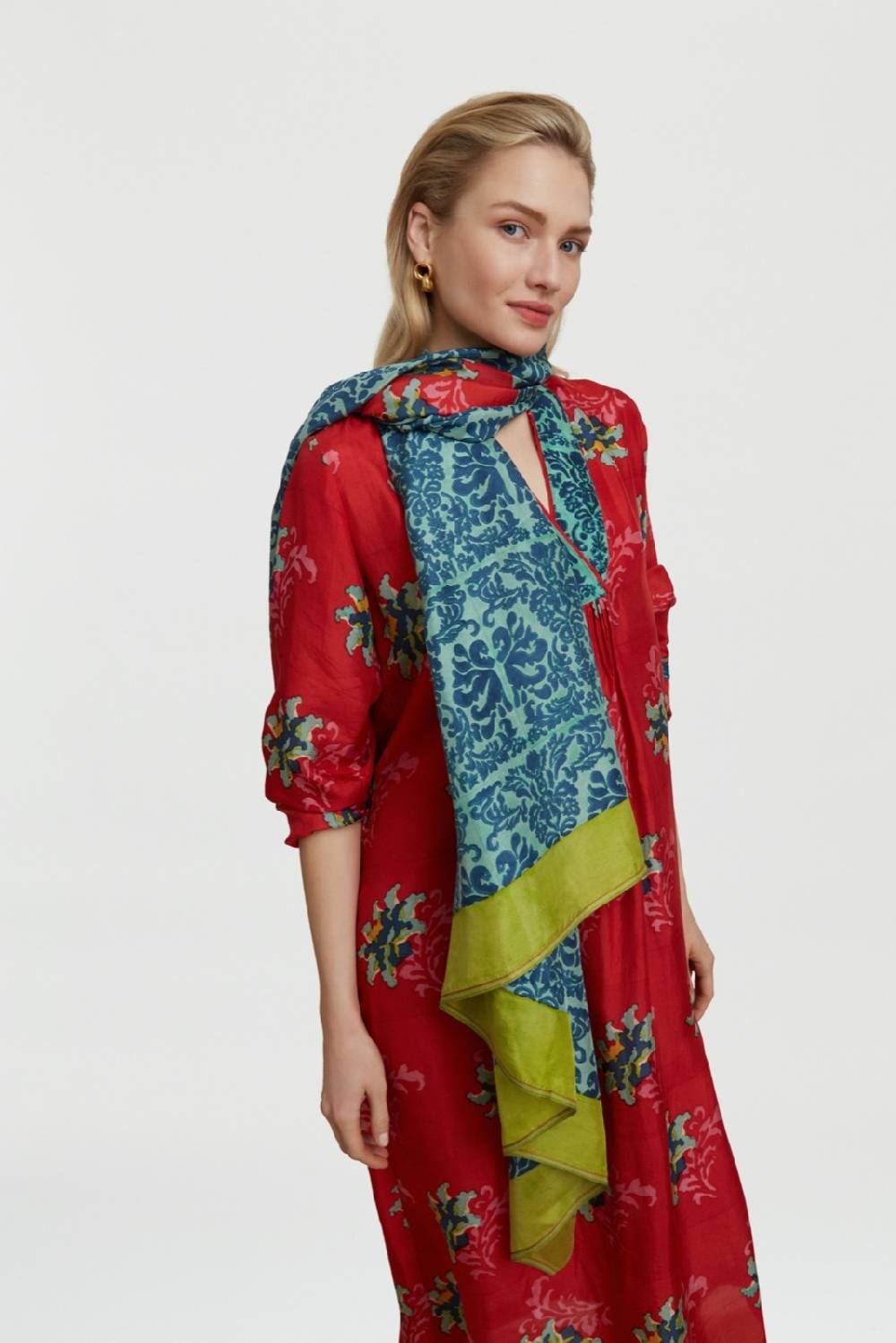 Lisa Corti caftano radha tangeri flower coral Shopping Online