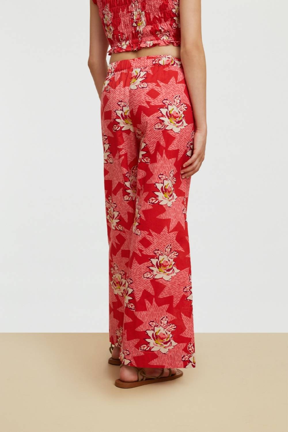 Lisa Corti pantalone myanmar star flower red Novità