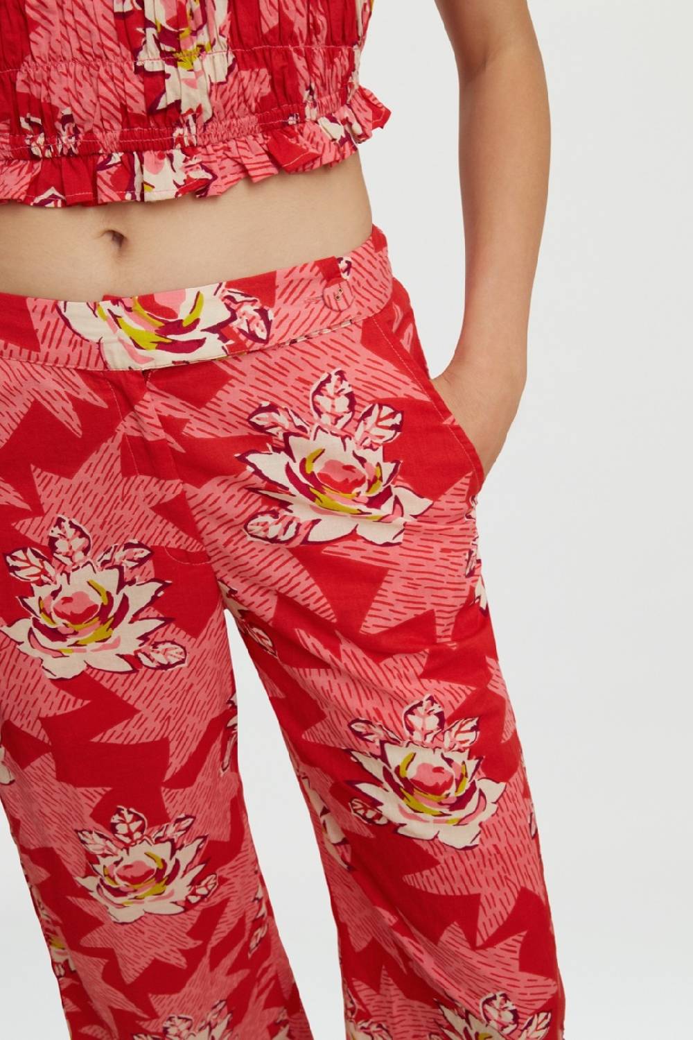 Lisa Corti pantalone myanmar star flower red Novità