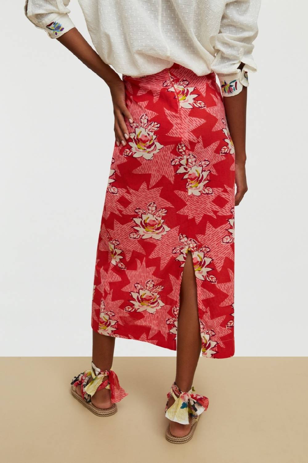 Lisa Corti gonna tubino star flower red Saldi