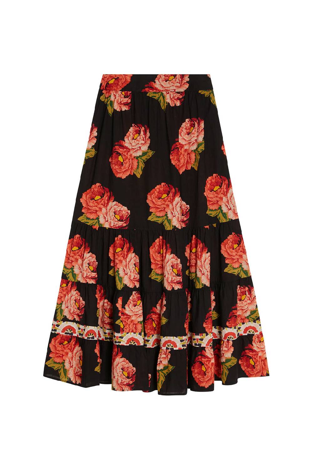 Lisa Corti gonna lehenga folk rose black Saldi Di Fabbrica