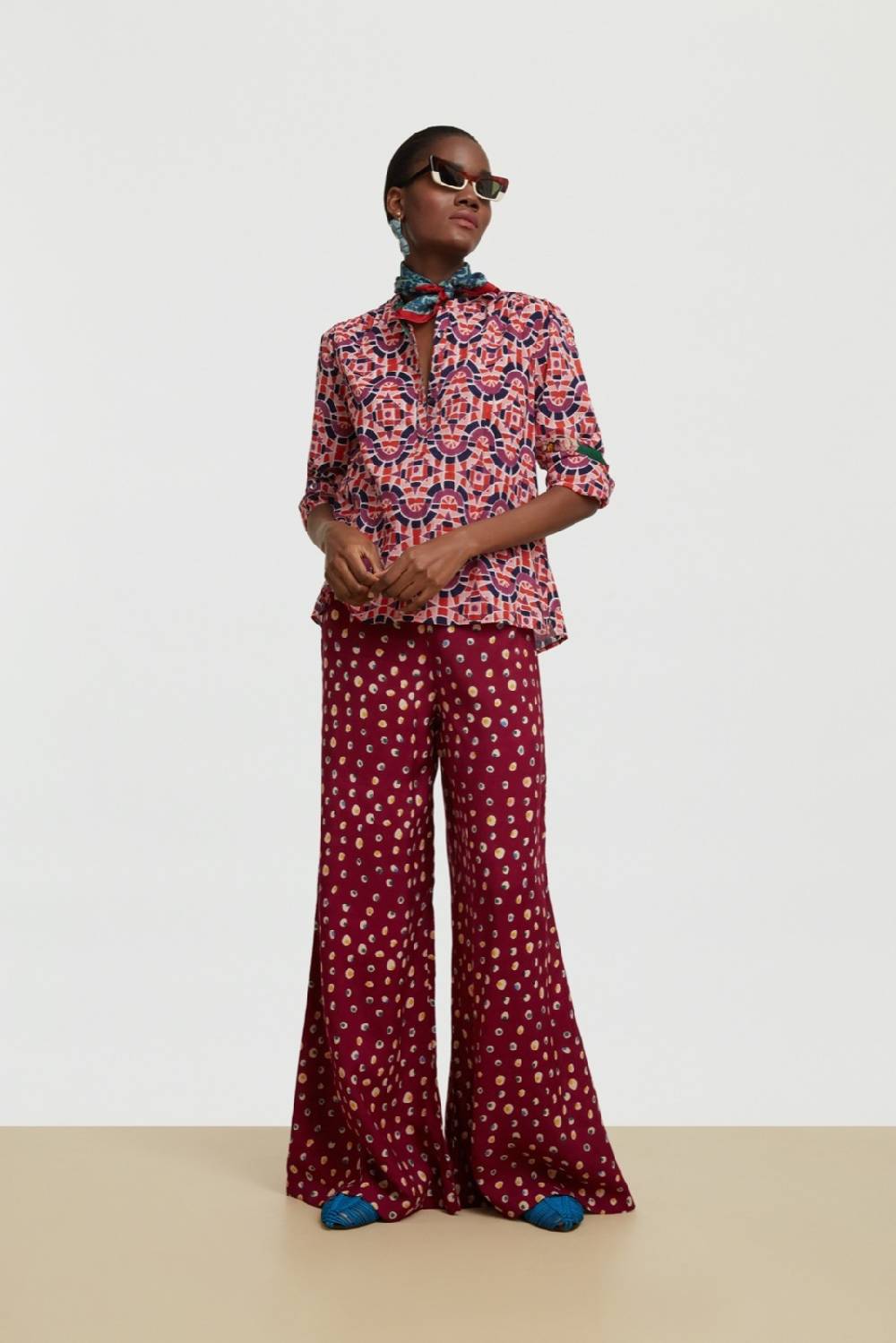 Lisa Corti pantalone evelyn bukhara dots purple I Più Venduti