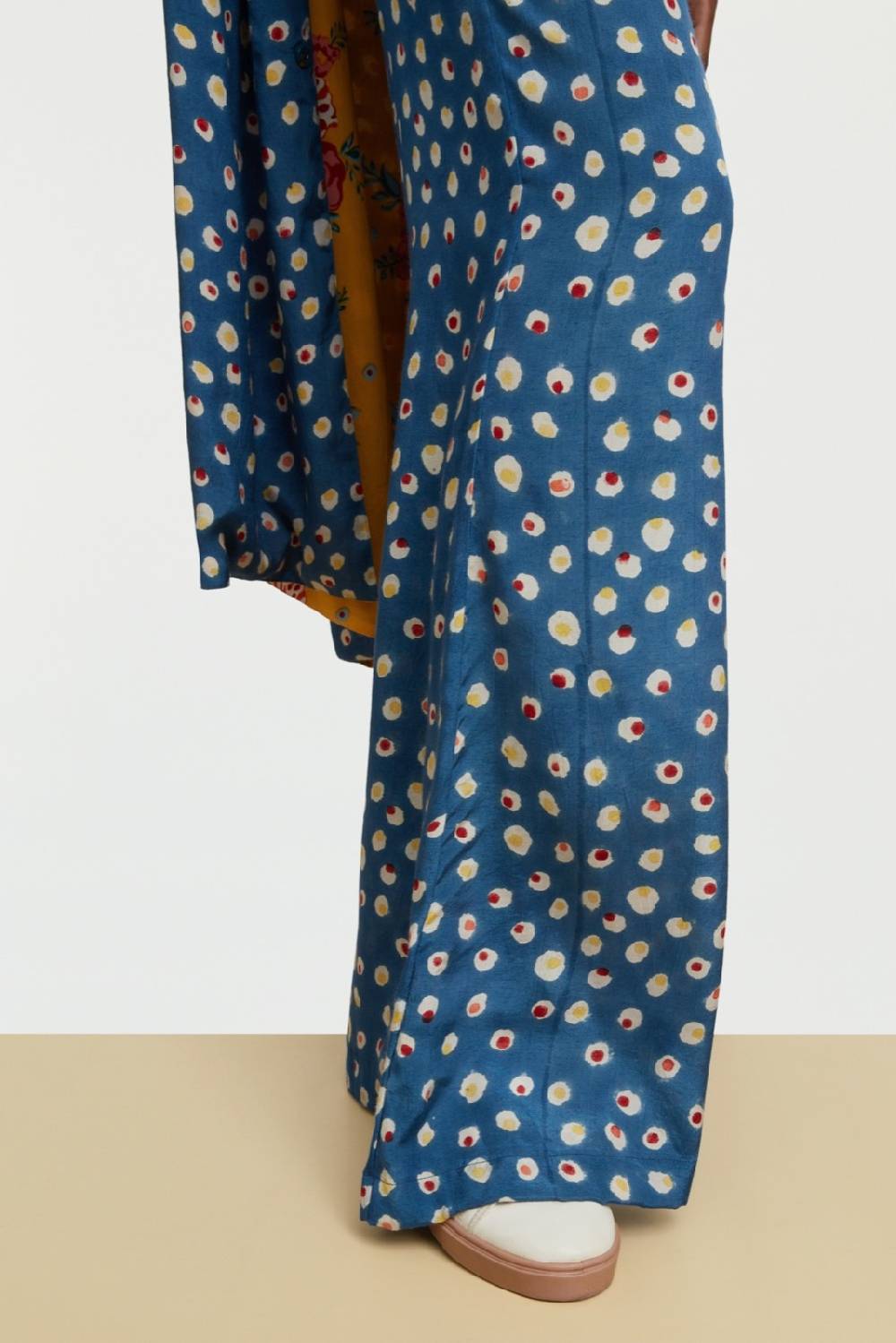 Lisa Corti pantalone evelyn bukhara dots teal Nuova