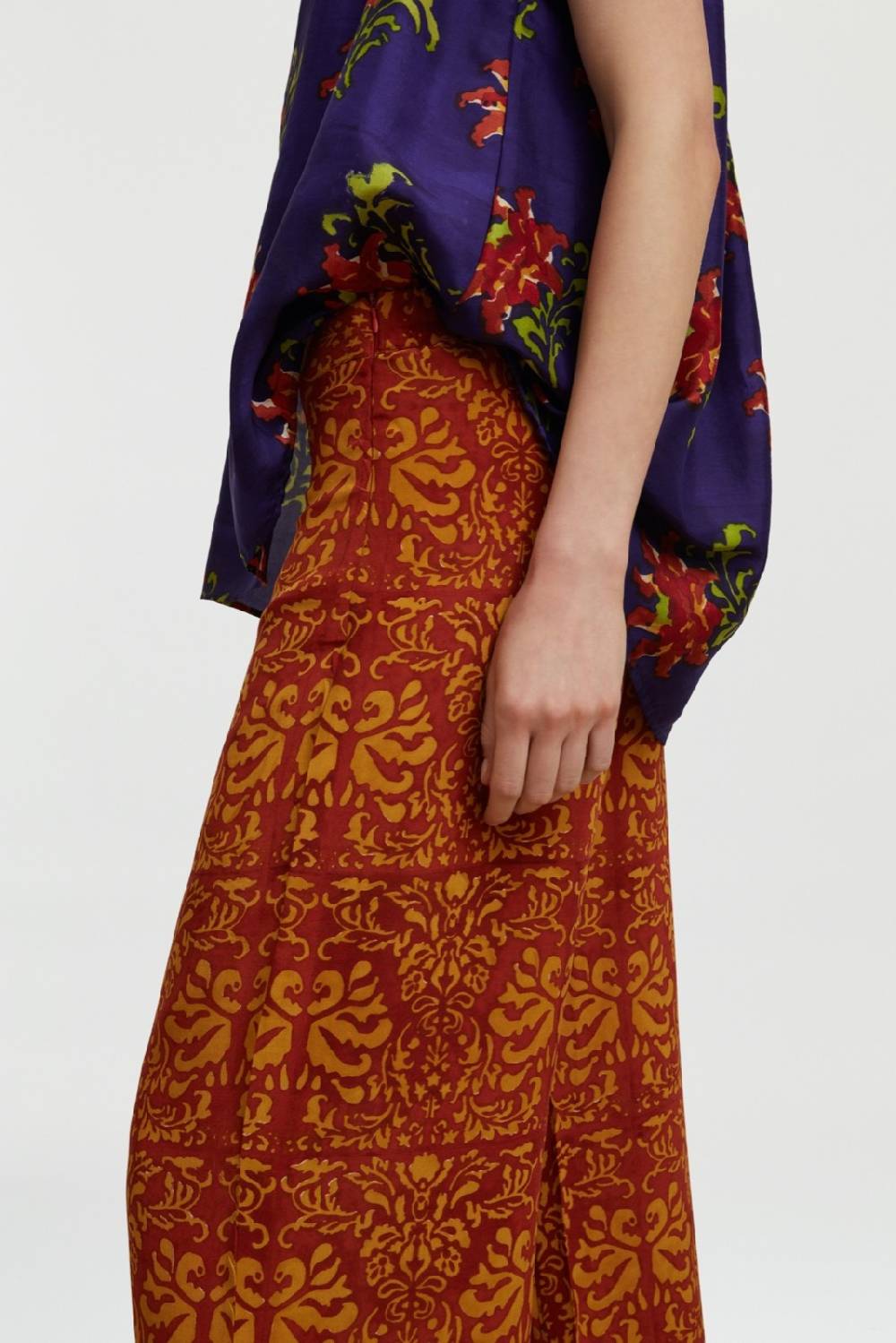 Lisa Corti pantalone burma tangeri flower purple Moda