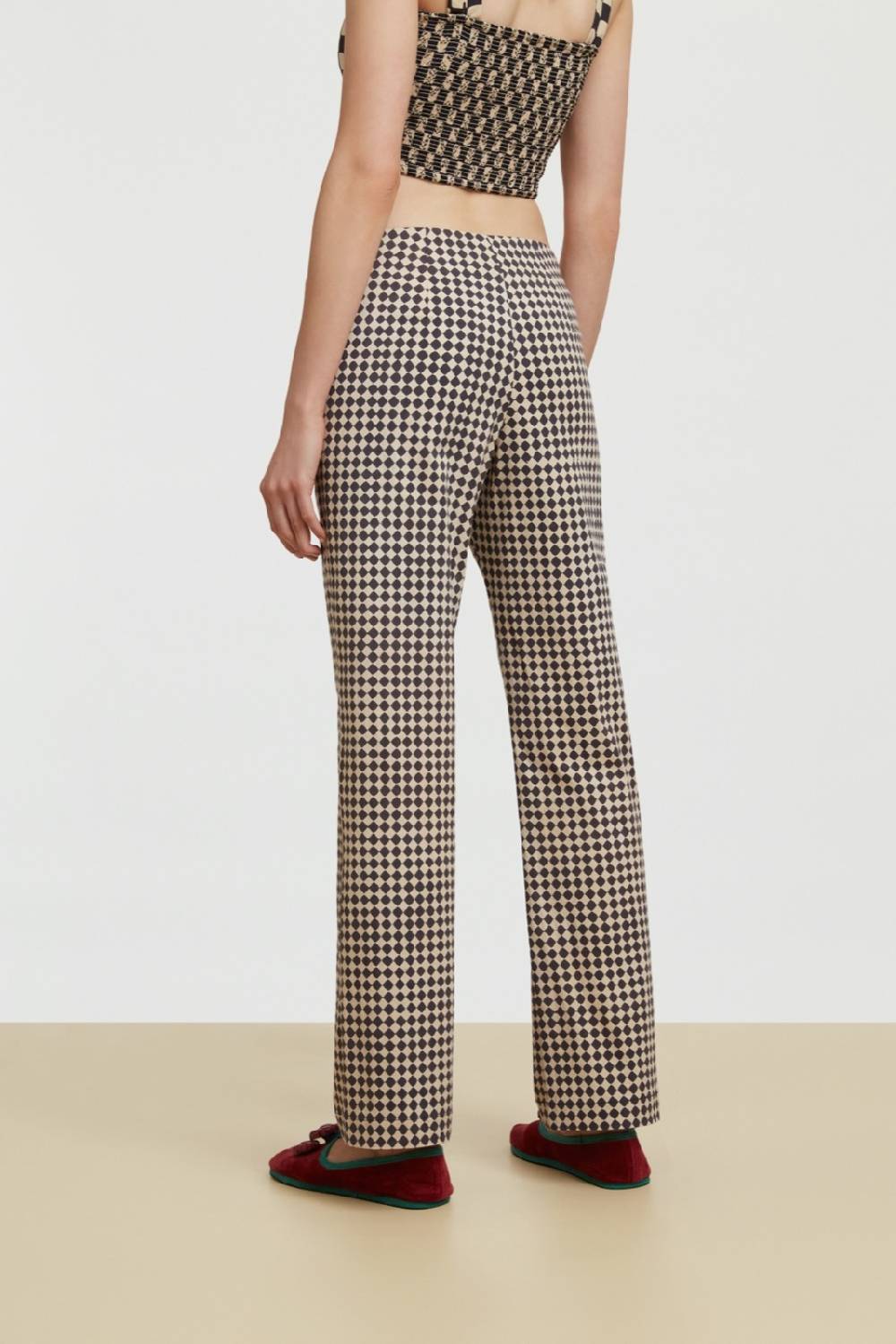 Lisa Corti pantalone marinara diamond check black Spedizione gratuita