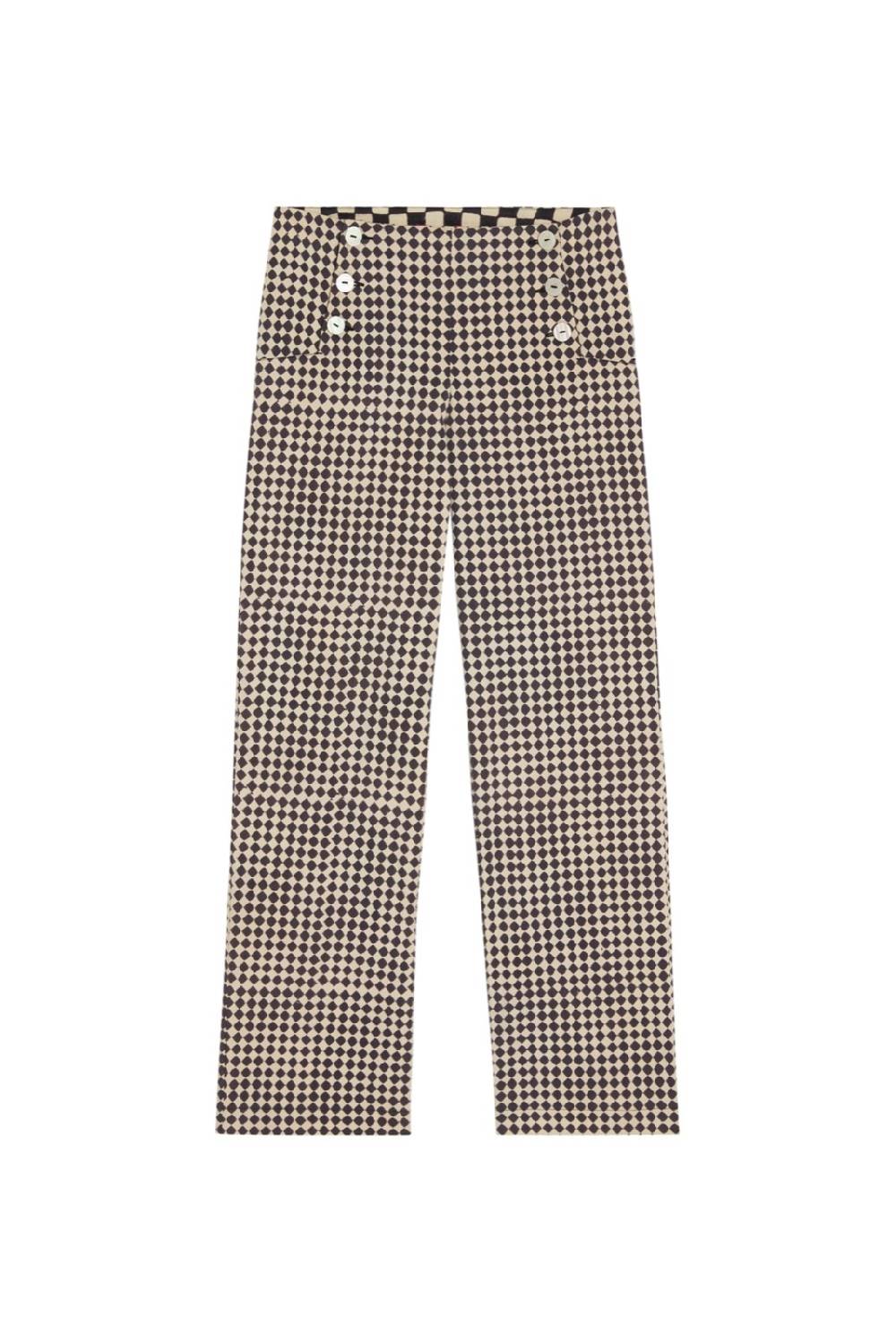 Lisa Corti pantalone marinara diamond check black Spedizione gratuita