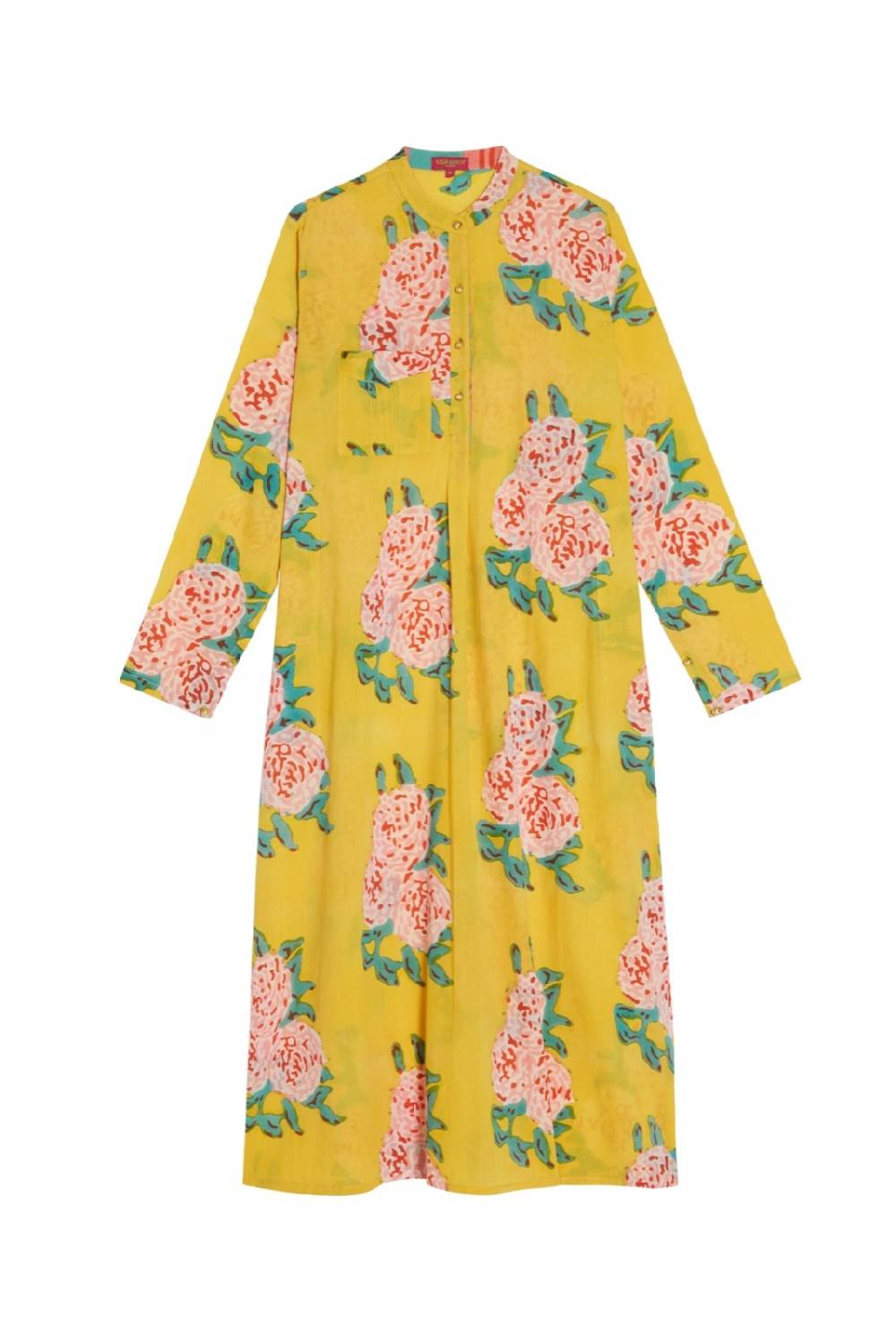 Lisa Corti kurta lunga leopard flower yellow Offerta natalizia